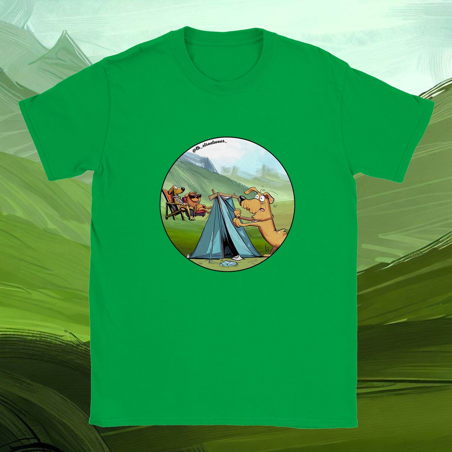 Camping Dog - Unisex Kids T-Shirt