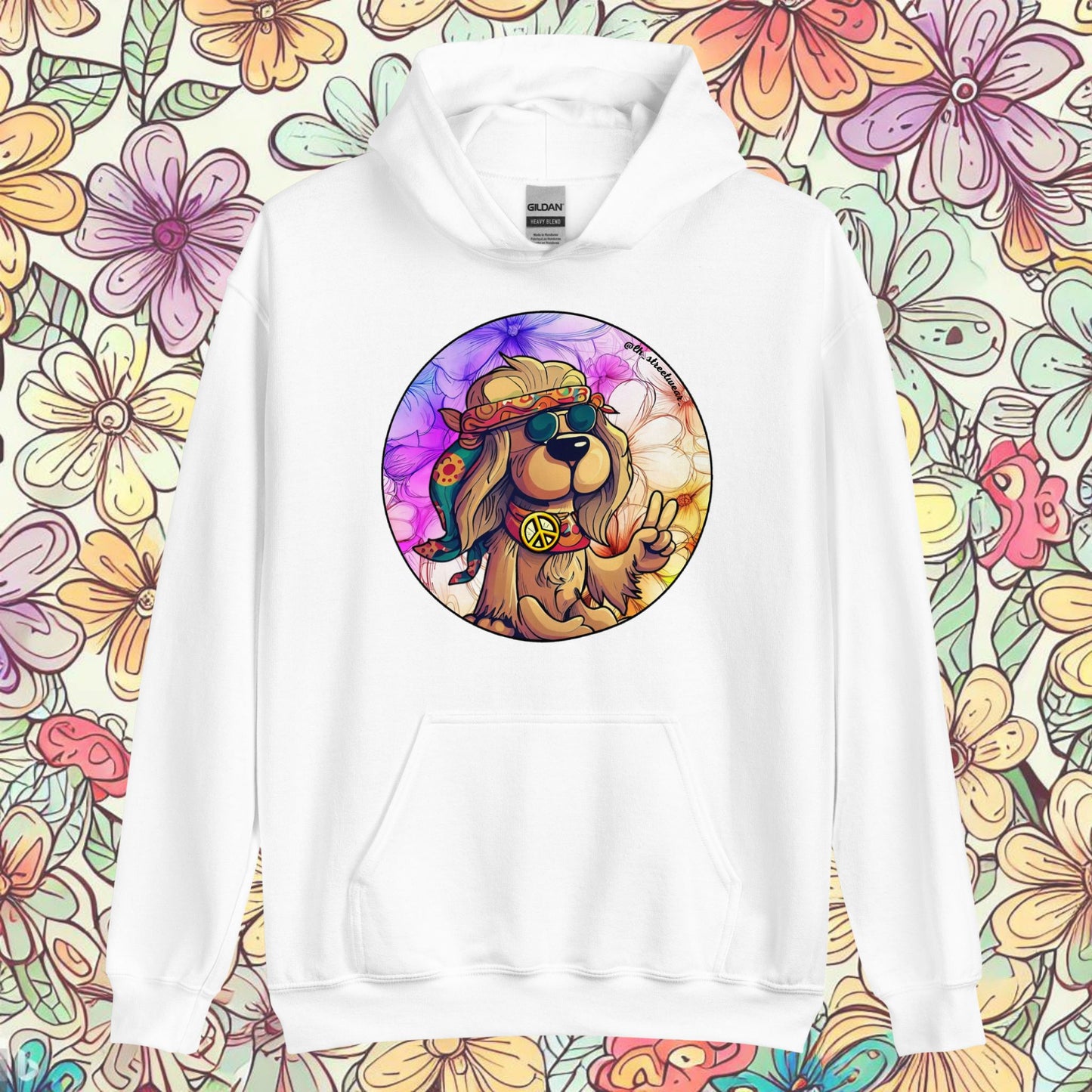 Hippie Dog - Unisex Heavy Blend Hoodie, front image