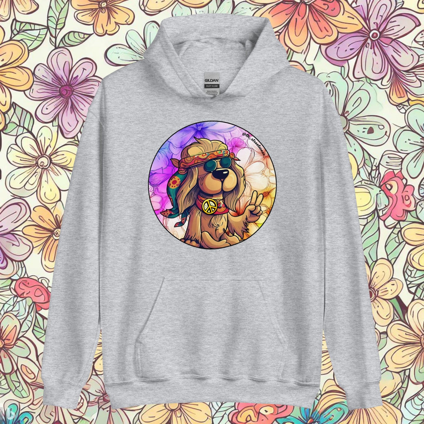 Hippie Dog - Unisex Heavy Blend Hoodie, front image