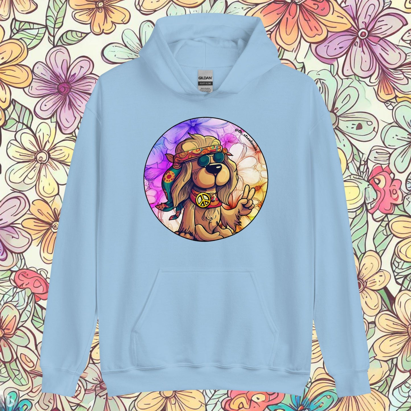 Hippie Dog - Unisex Heavy Blend Hoodie, front image