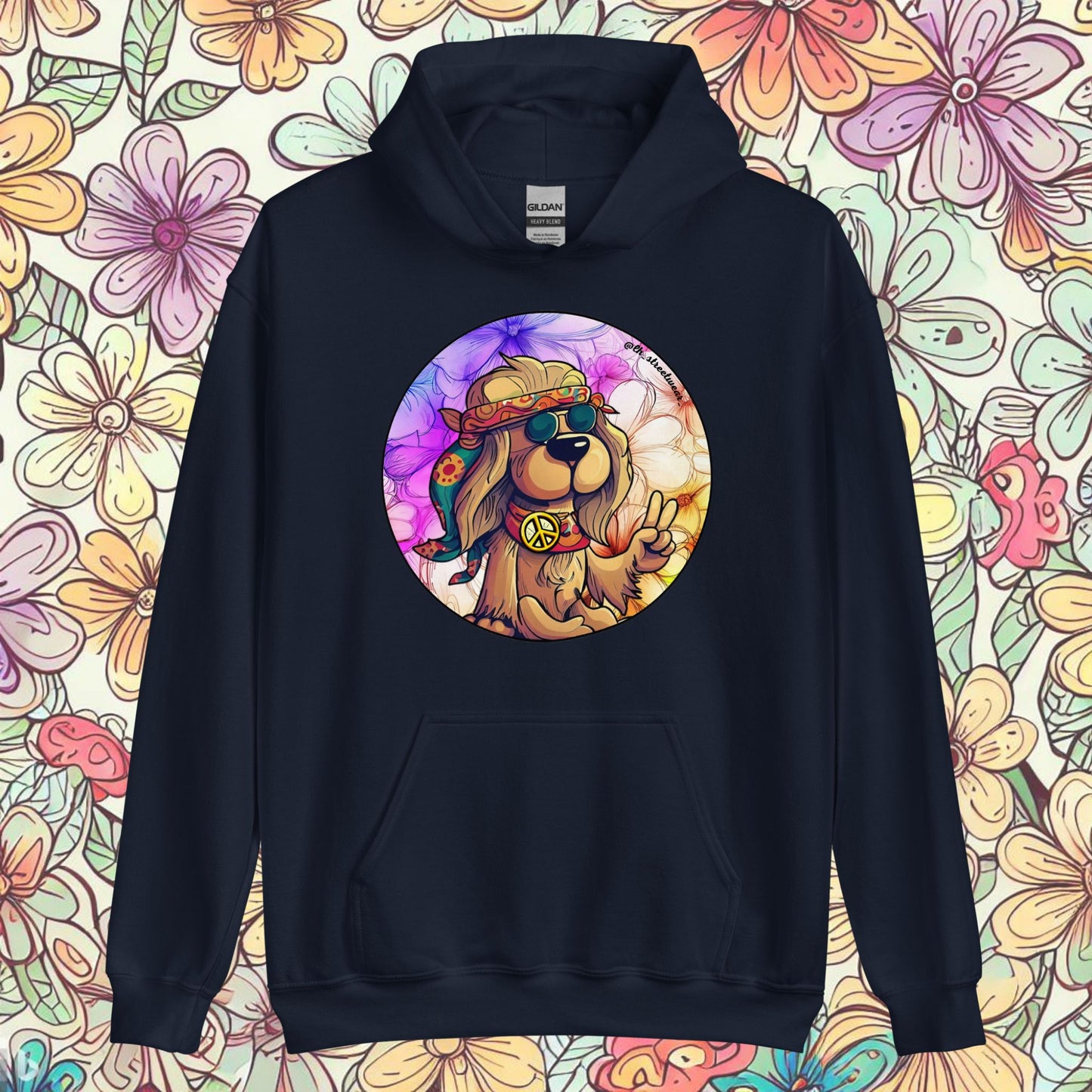 Hippie Dog - Unisex Heavy Blend Hoodie, front image