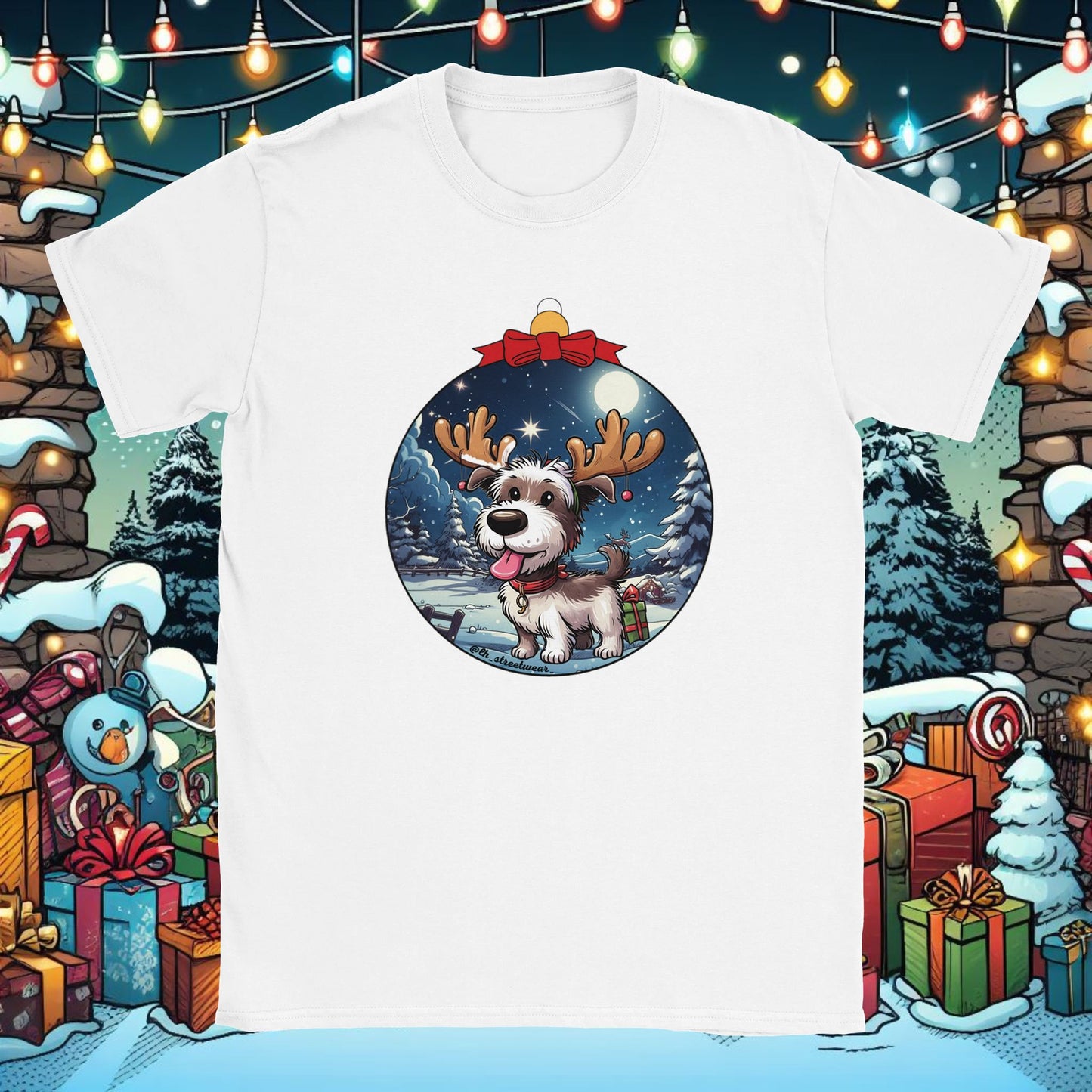 Christmas - Unisex T-Shirt - Dog Reindeer