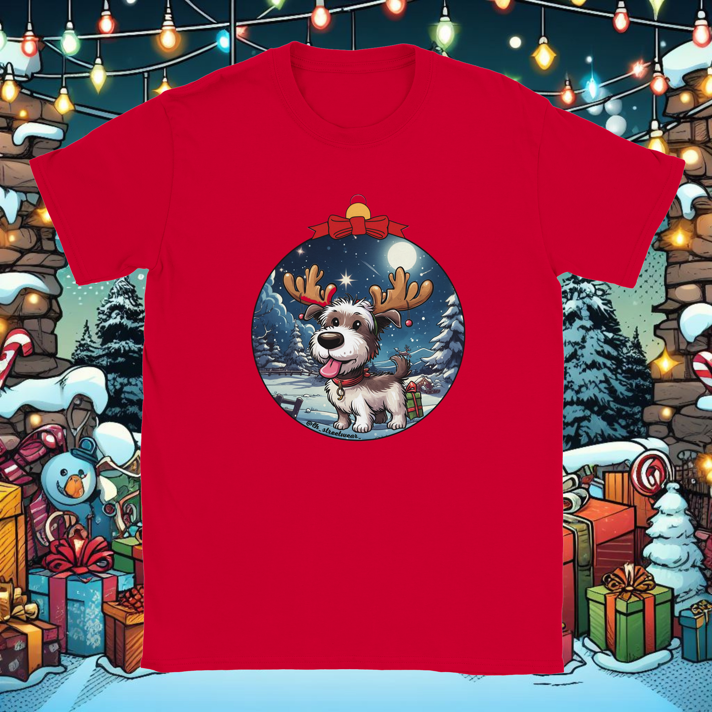 Christmas - Unisex T-Shirt - Dog Reindeer