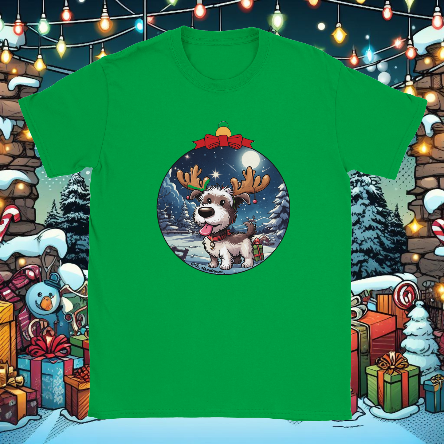 Christmas - Unisex T-Shirt - Dog Reindeer