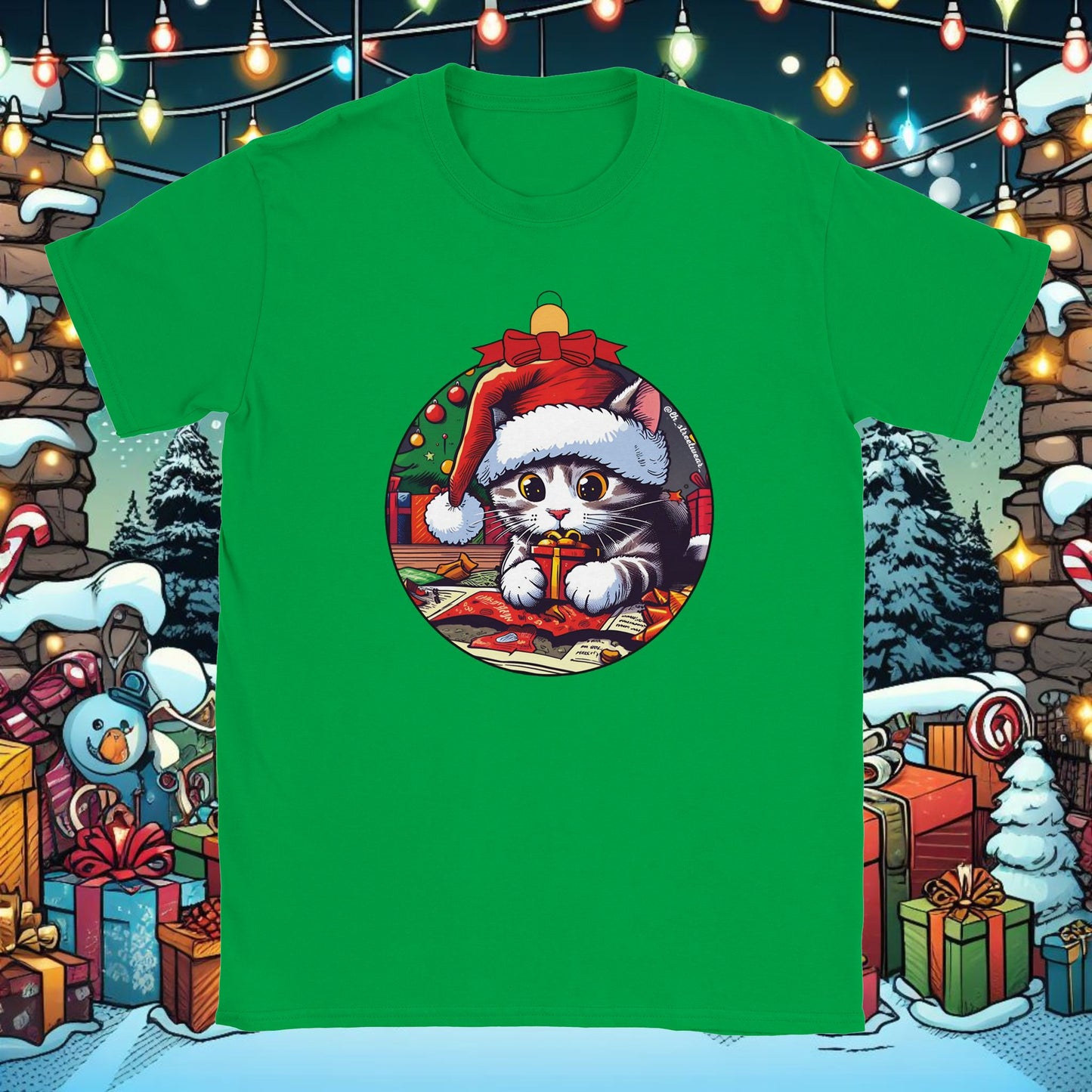 Navidad - Camiseta Unisex - Gato Gruñón