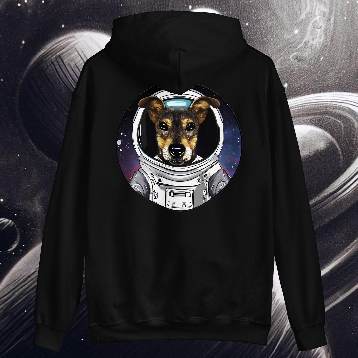 PerriAstronauta - Sudadera con capucha unisex, imagen trasera