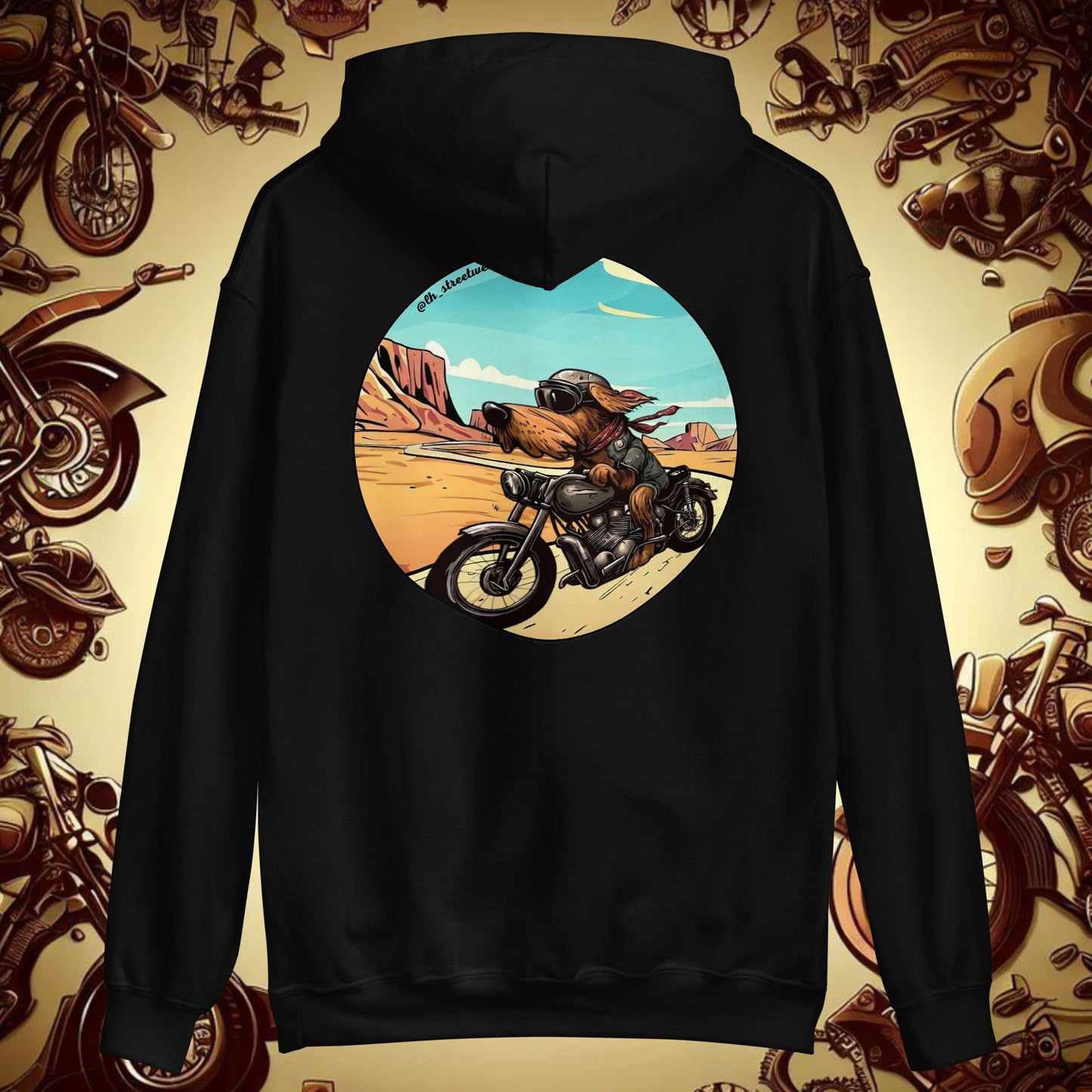 Biker Dog - Unisex Heavy Blend Hoodie, rear image