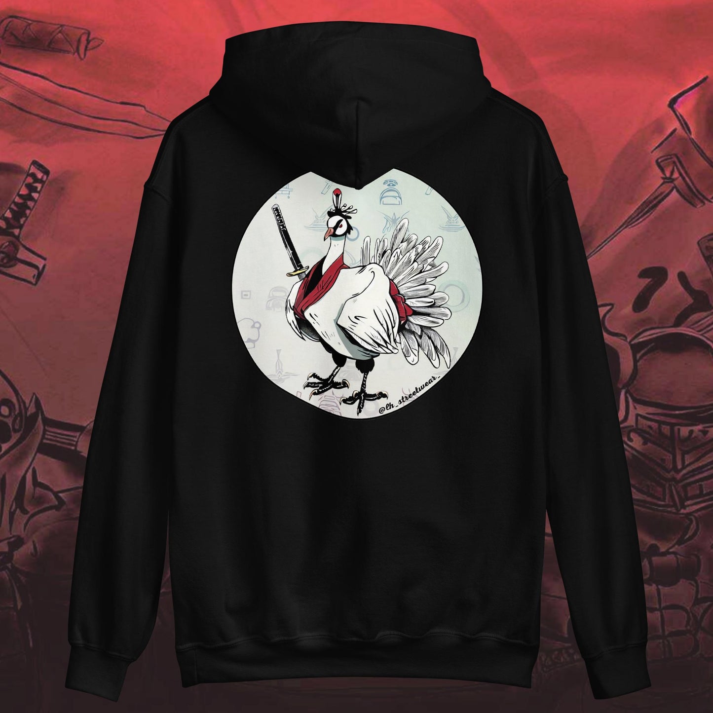 Samurai Turkey - Unisex Heavy Blend Hoodie, rear image