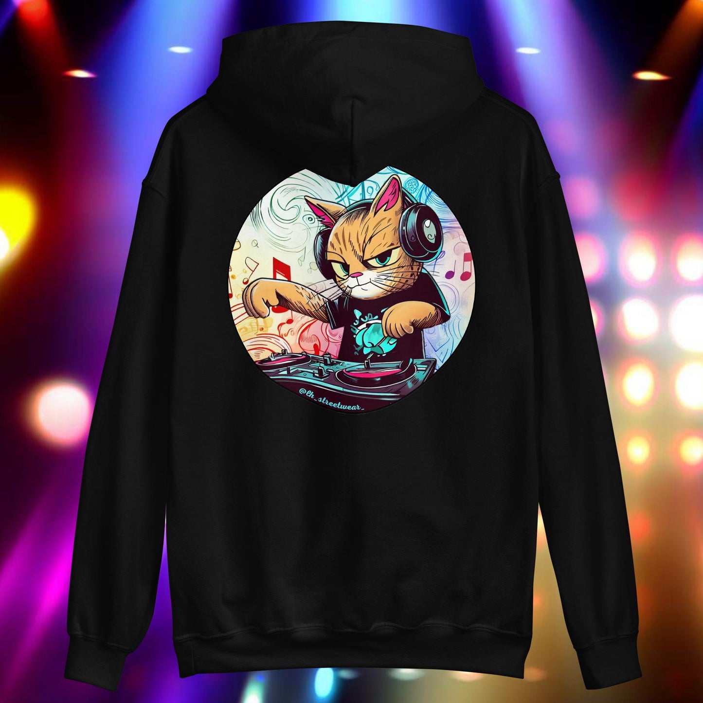 DJ Cat - Unisex Heavy Blend Hoodie, rear image