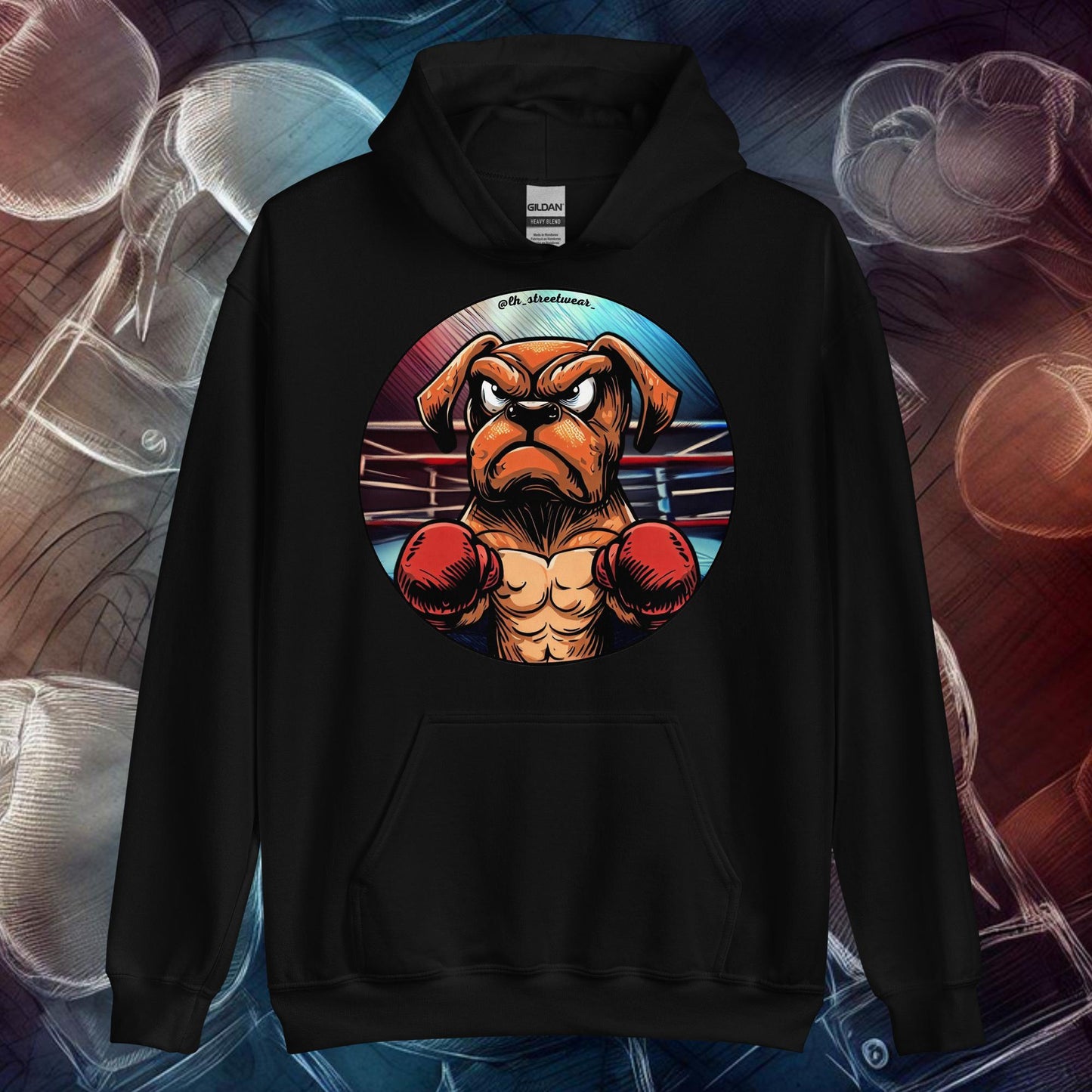 Doggy Boxer - Unisex Heavy Blend Hoodie, front image