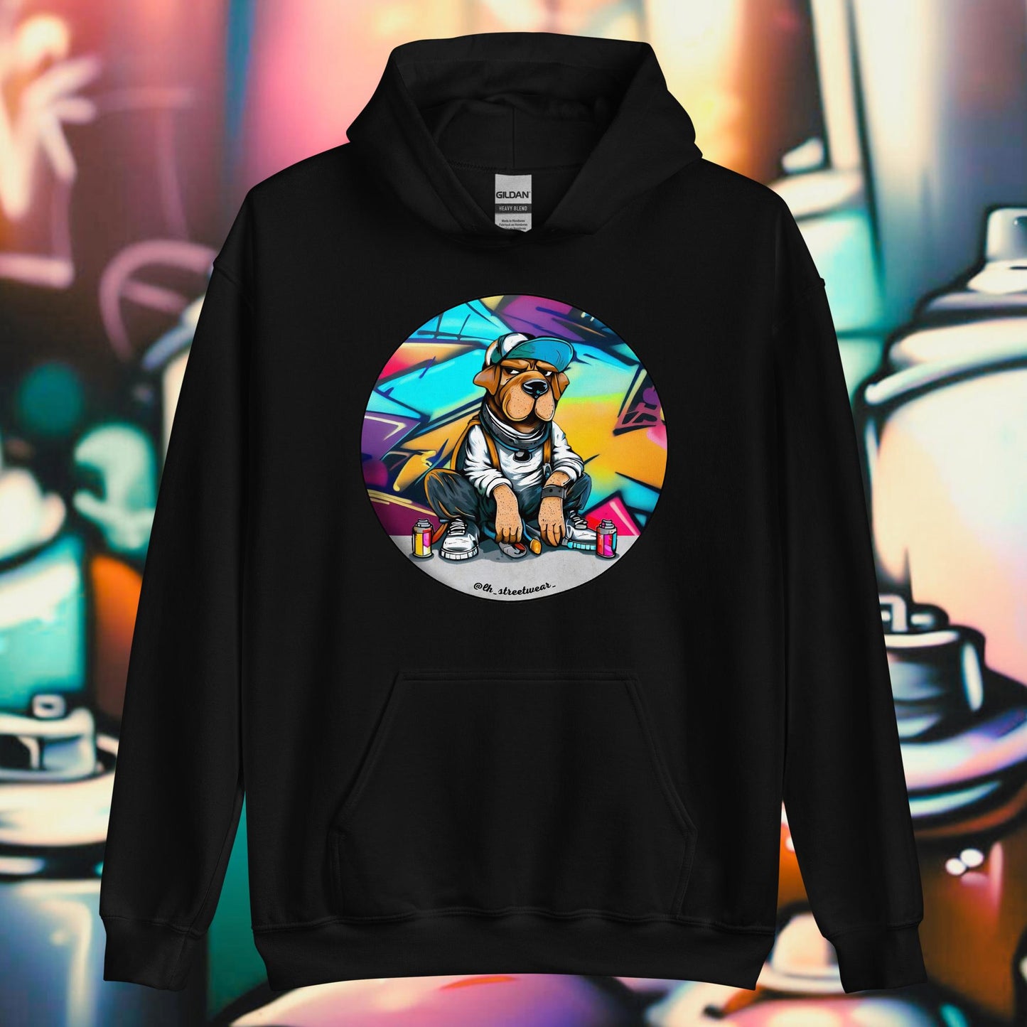 Graffiti Dog - Unisex Heavy Blend Hoodie, front image