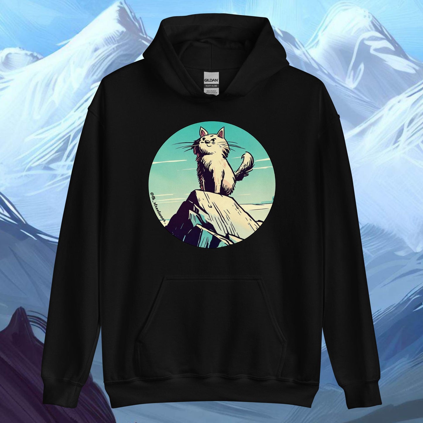 Mountaineer Cat - Unisex Heavy Blend Hoodie, front image