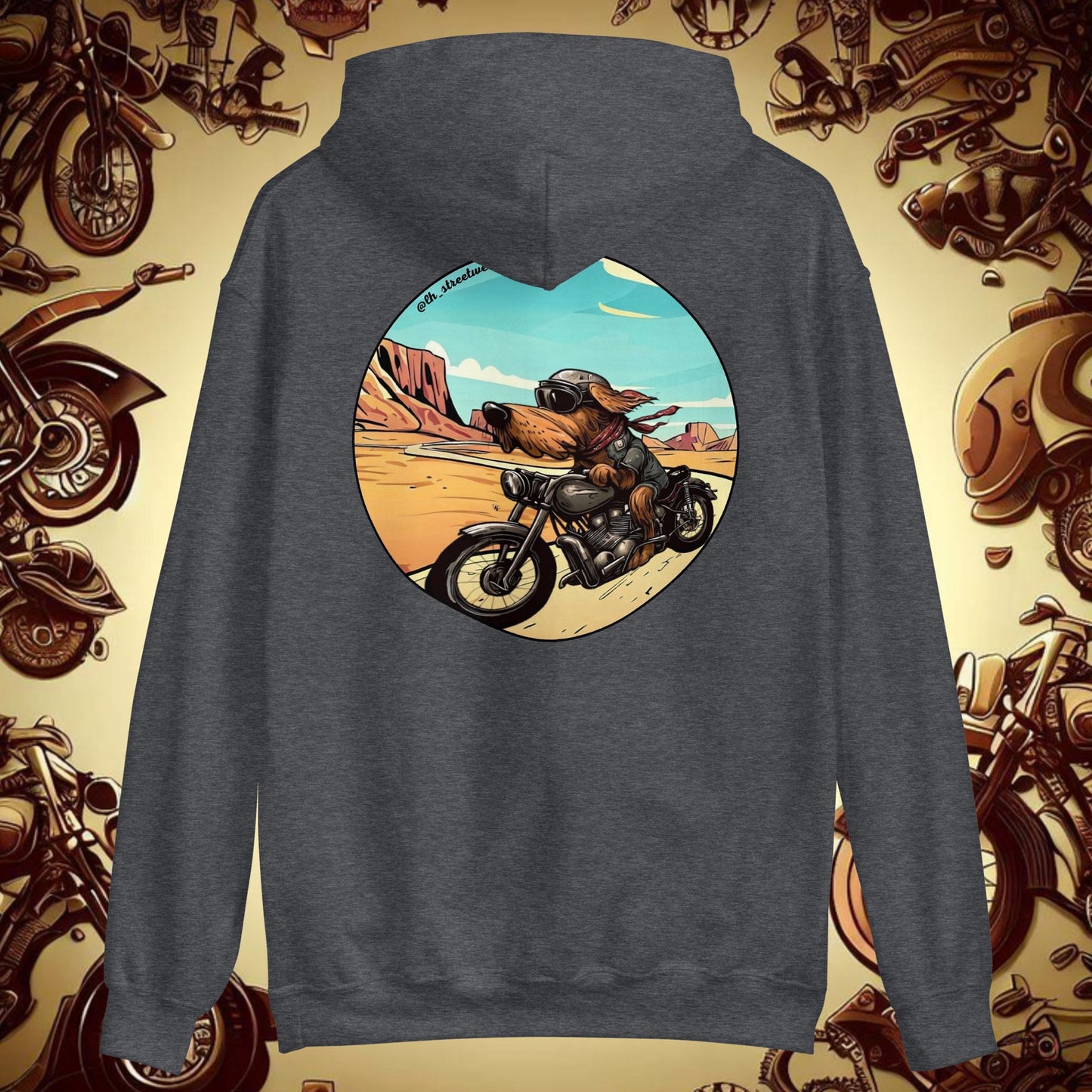 Biker Dog - Unisex Heavy Blend Hoodie, rear image