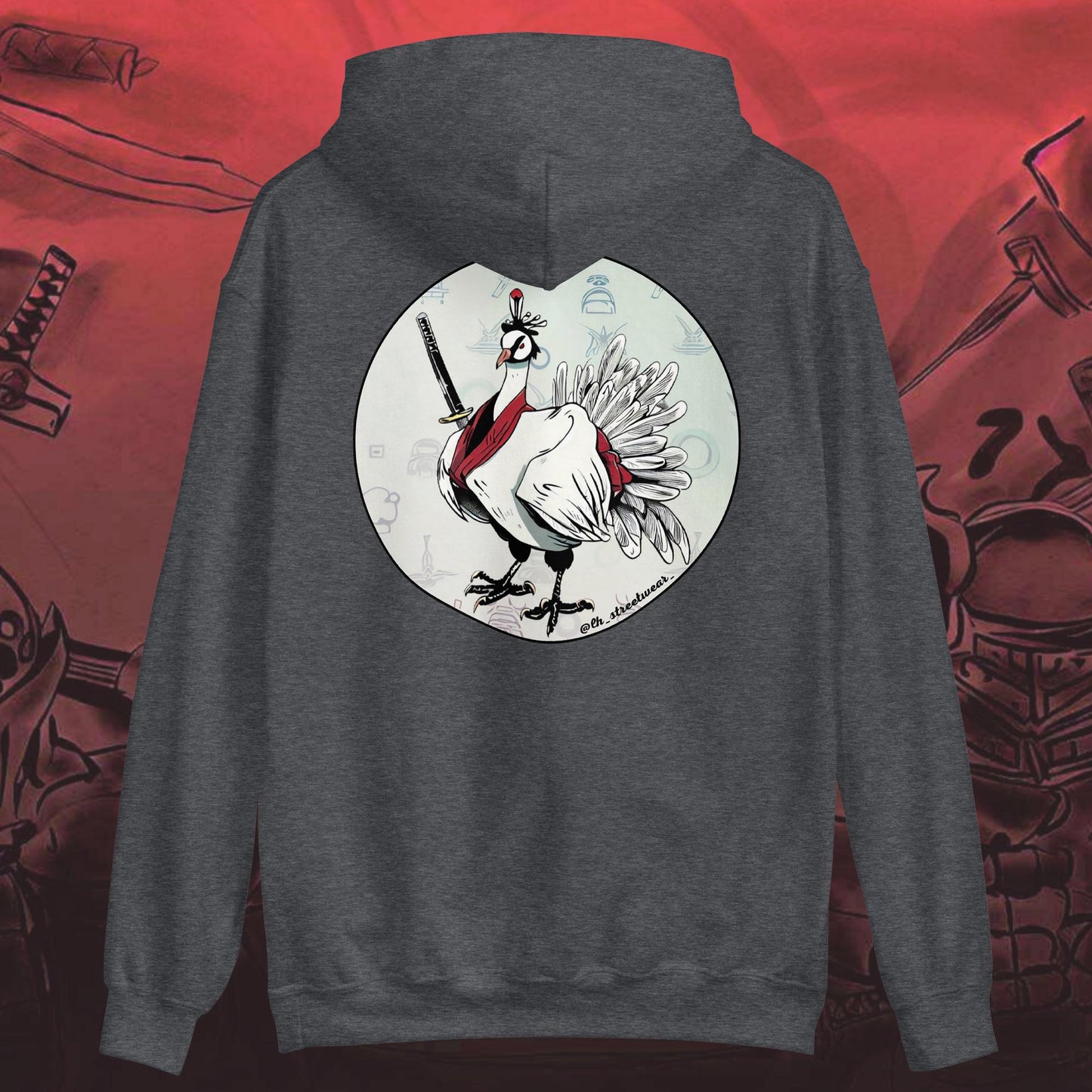 Samurai Turkey - Unisex Heavy Blend Hoodie, rear image