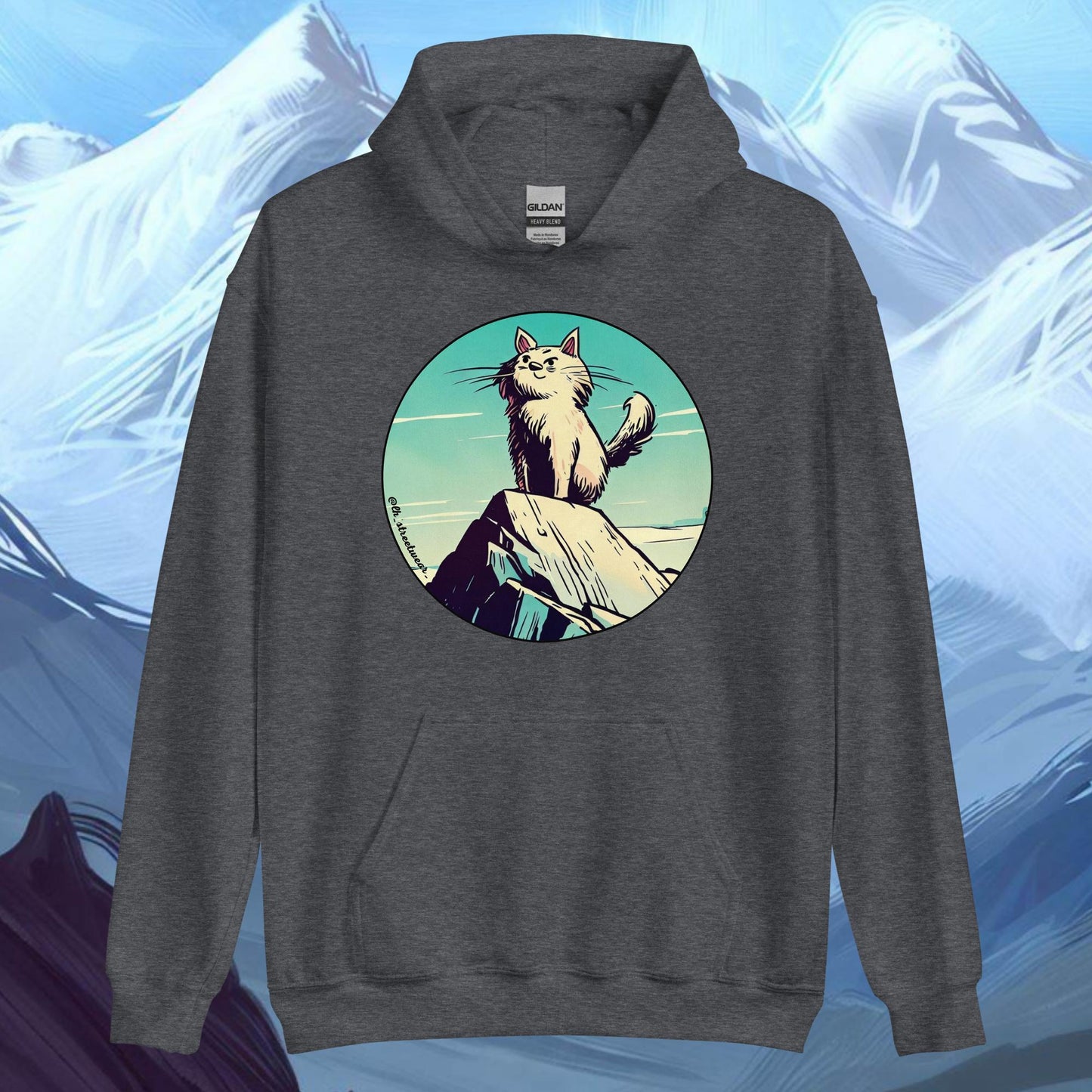 Mountaineer Cat - Unisex Heavy Blend Hoodie, front image