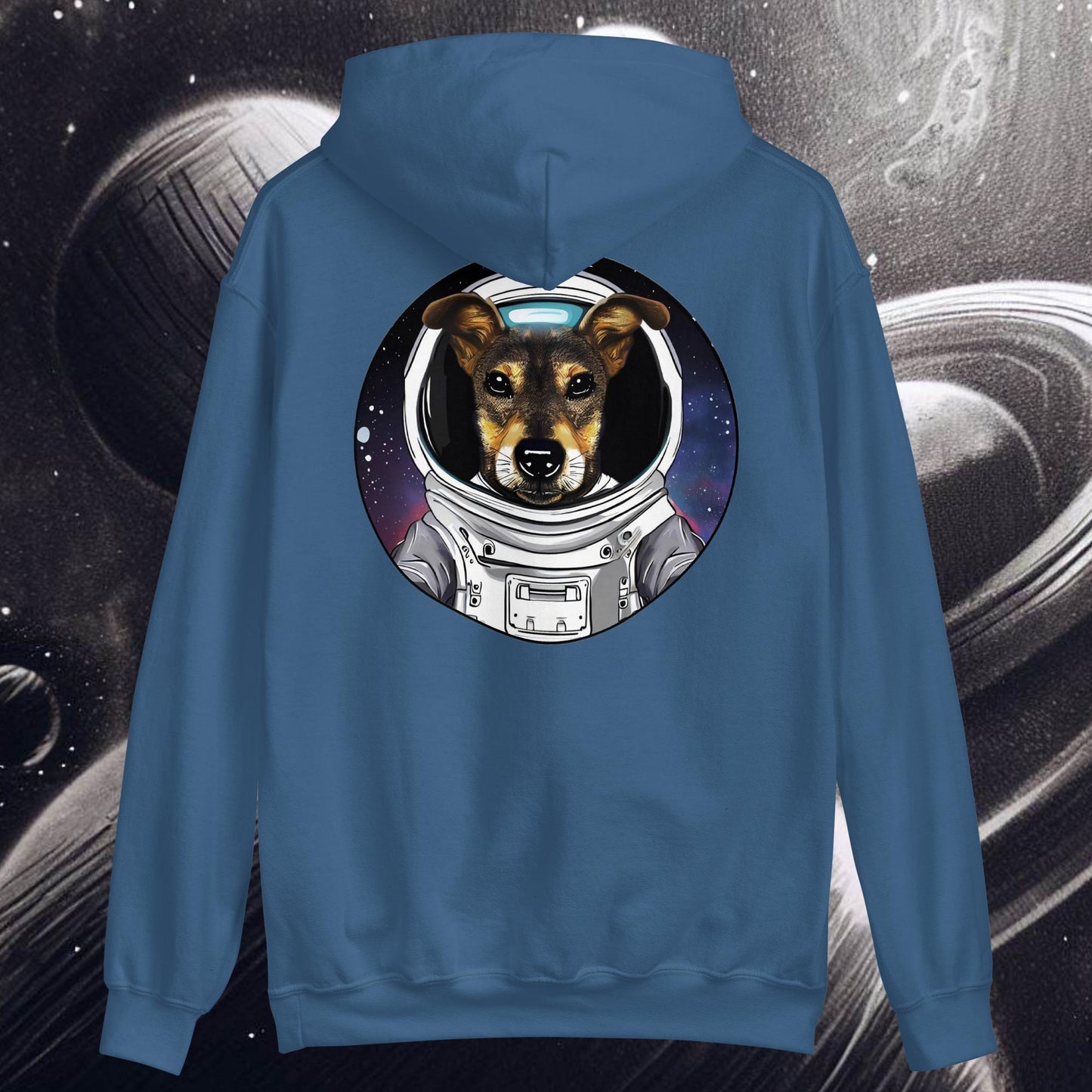 PerriAstronauta - Sudadera con capucha unisex, imagen trasera