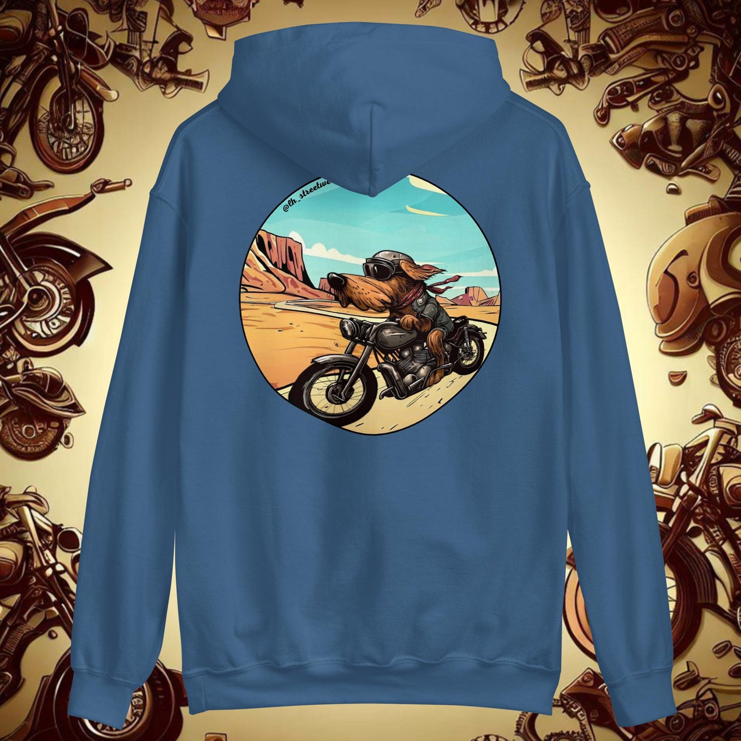 Biker Dog - Unisex Heavy Blend Hoodie, rear image