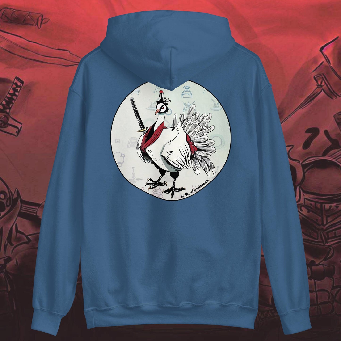 Samurai Turkey - Unisex Heavy Blend Hoodie, rear image