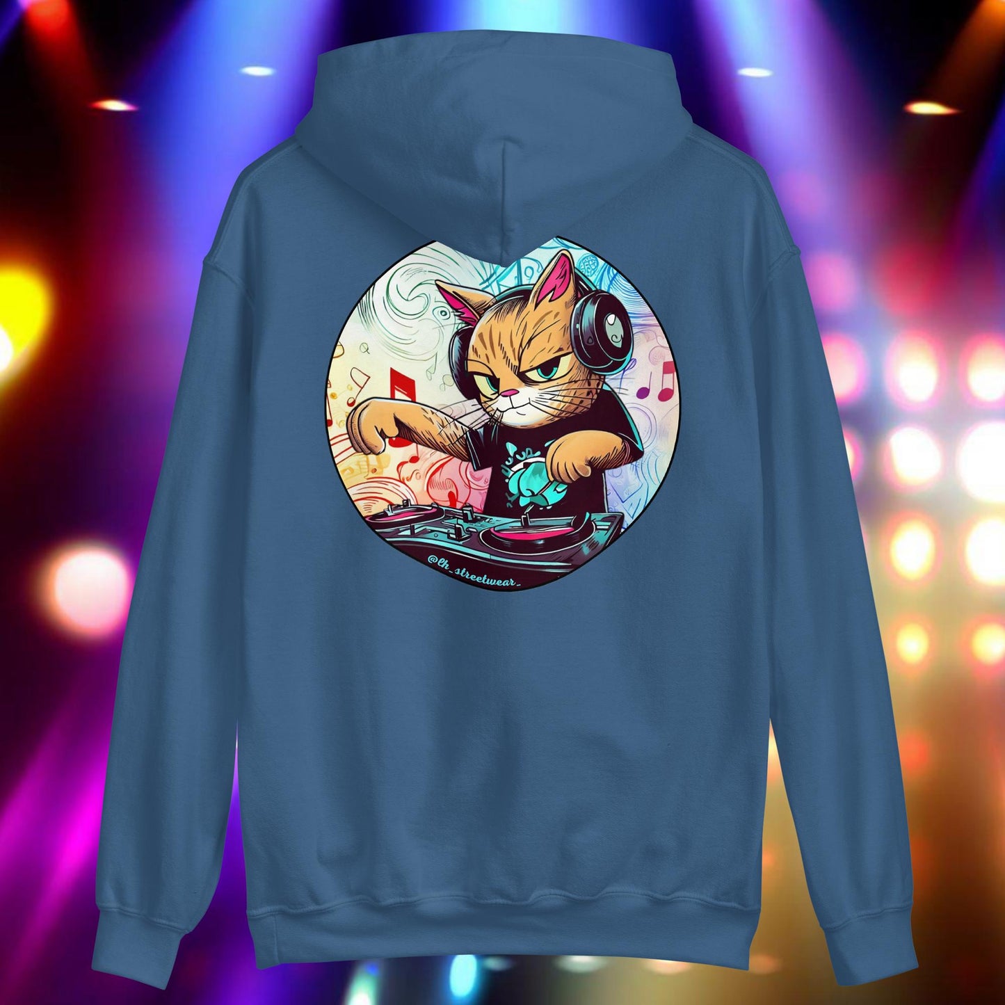 DJ Cat - Unisex Heavy Blend Hoodie, rear image