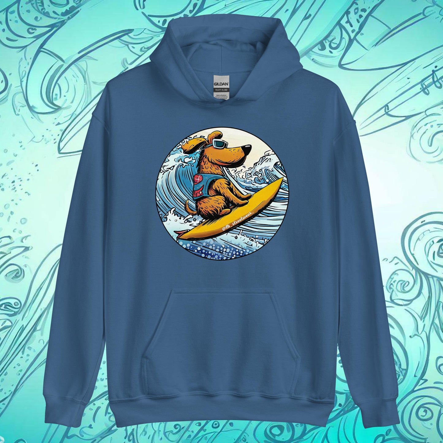 Surfer Dog - Unisex Heavy Blend Hoodie, front image