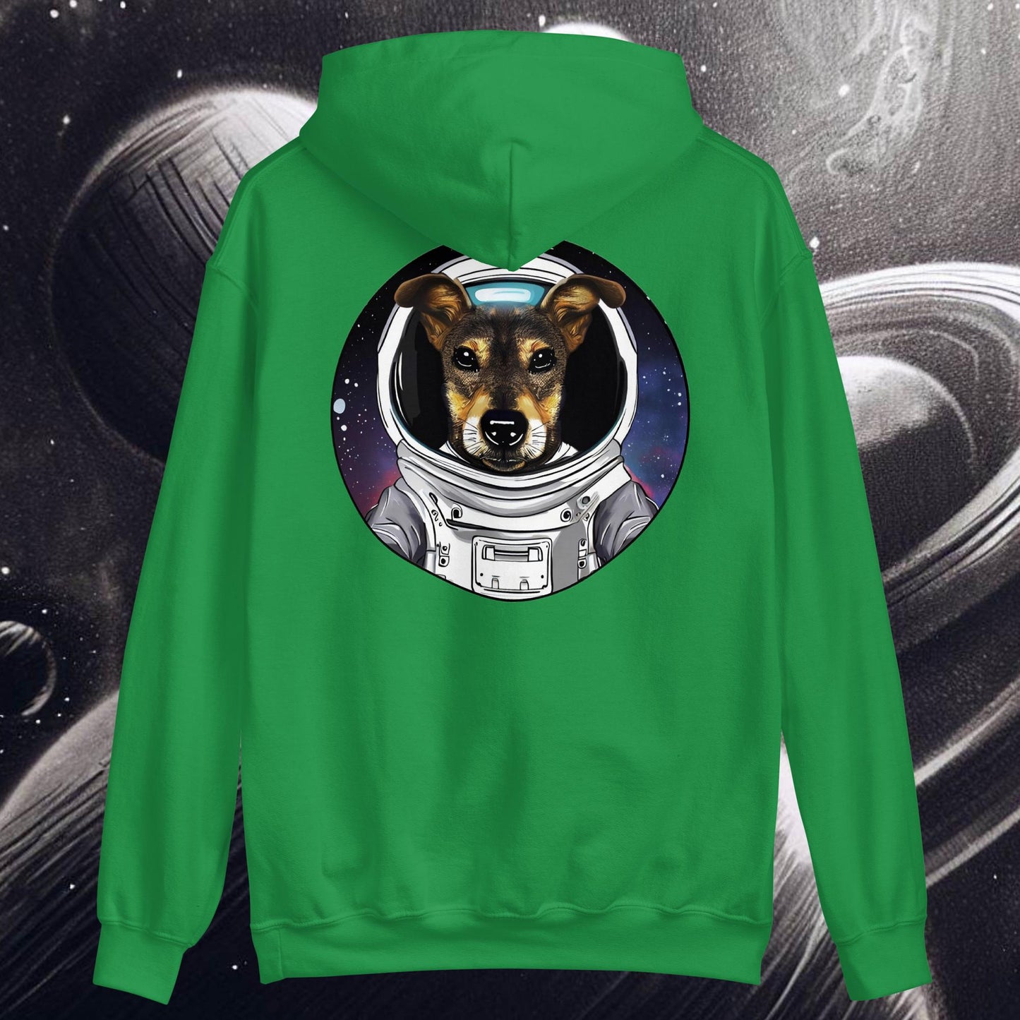 PerriAstronauta - Sudadera con capucha unisex, imagen trasera