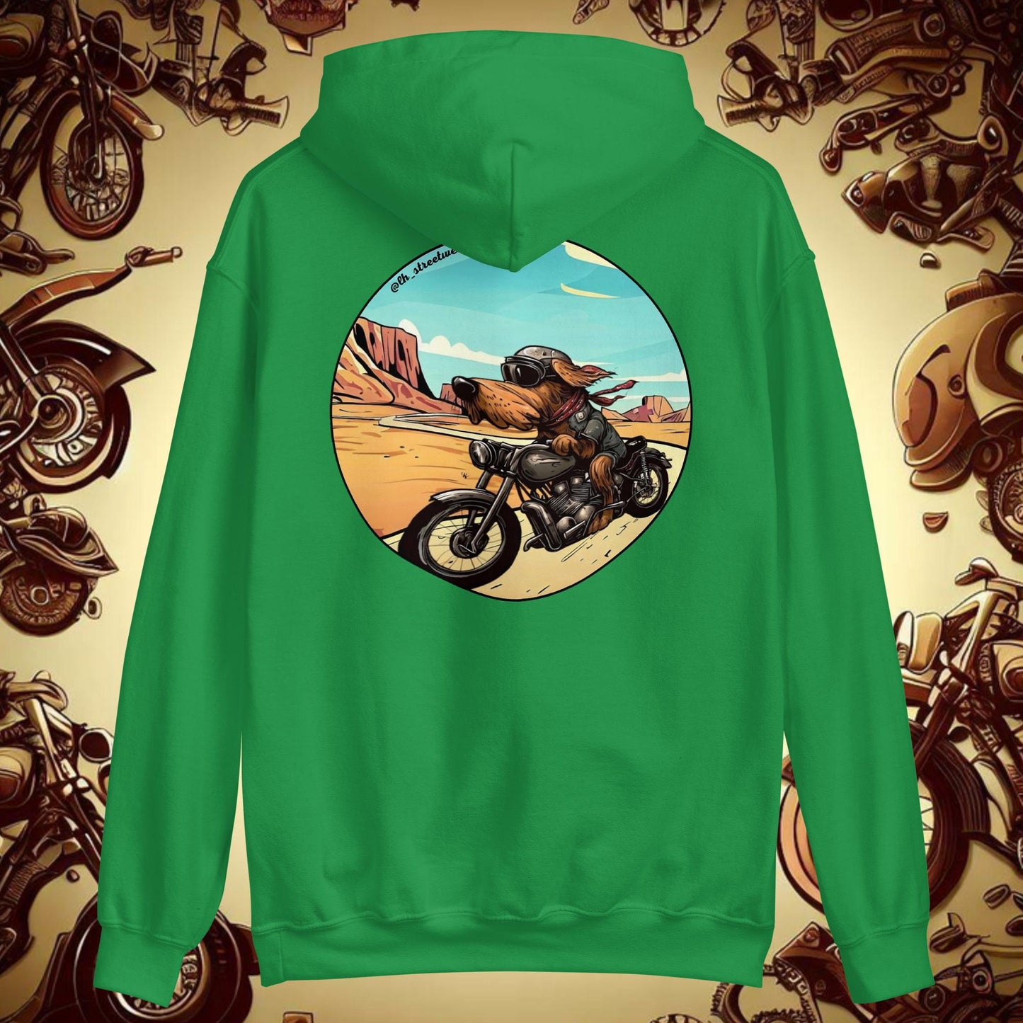 Biker Dog - Unisex Heavy Blend Hoodie, rear image