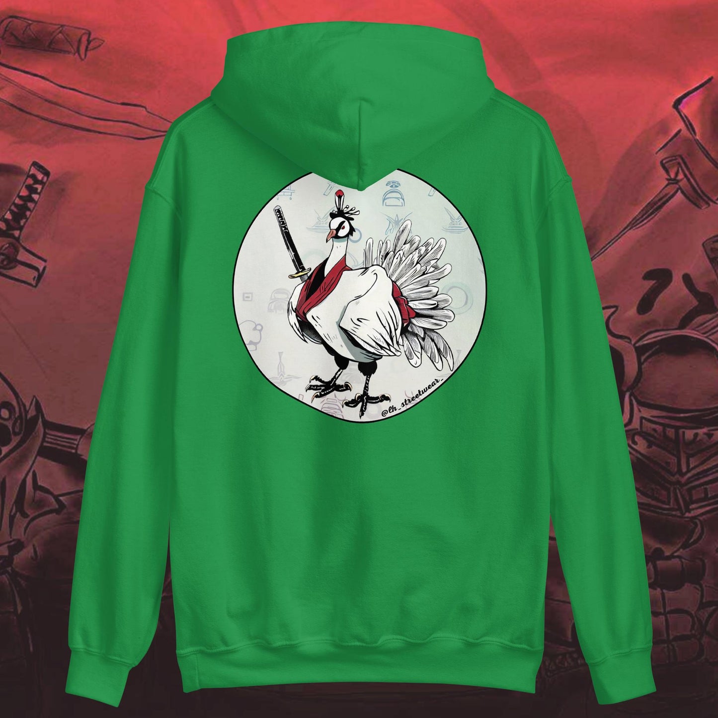 Samurai Turkey - Unisex Heavy Blend Hoodie, rear image