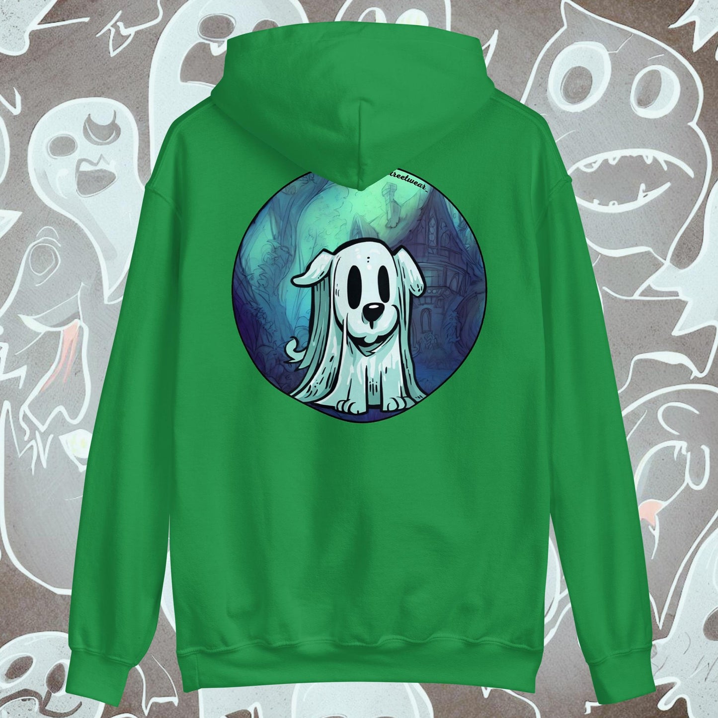 PerriFantasma 🎃 Halloween - Sudadera con capucha unisex, imagen trasera