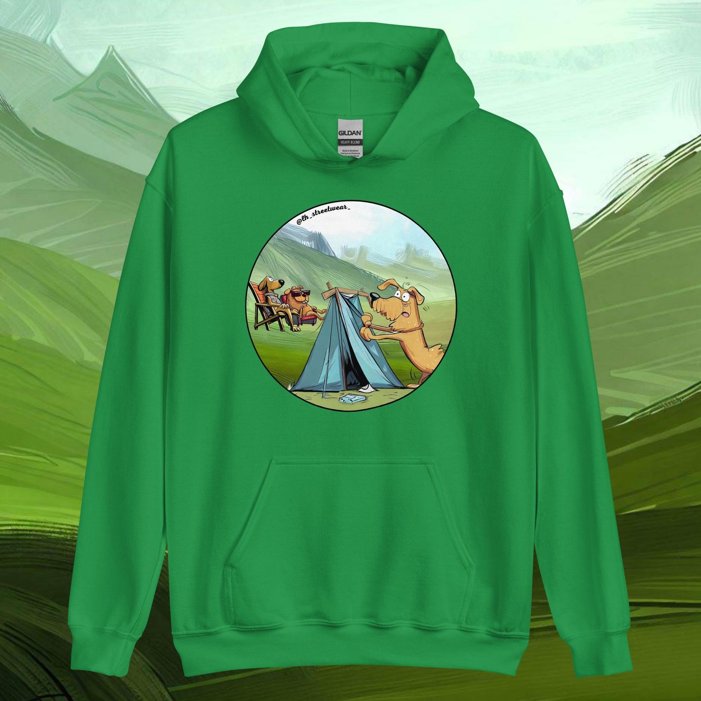 Camping Dog - Unisex Heavy Blend Hoodie, front image