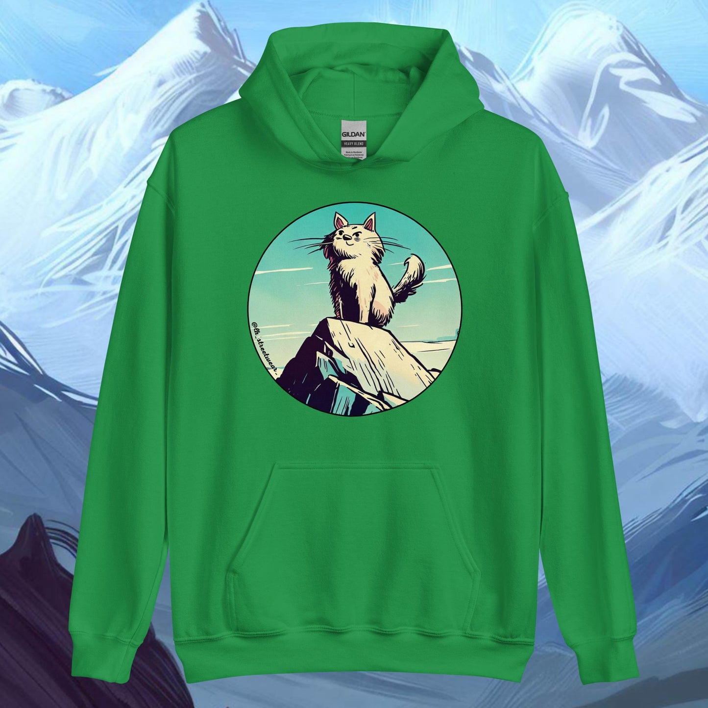 Mountaineer Cat - Unisex Heavy Blend Hoodie, front image