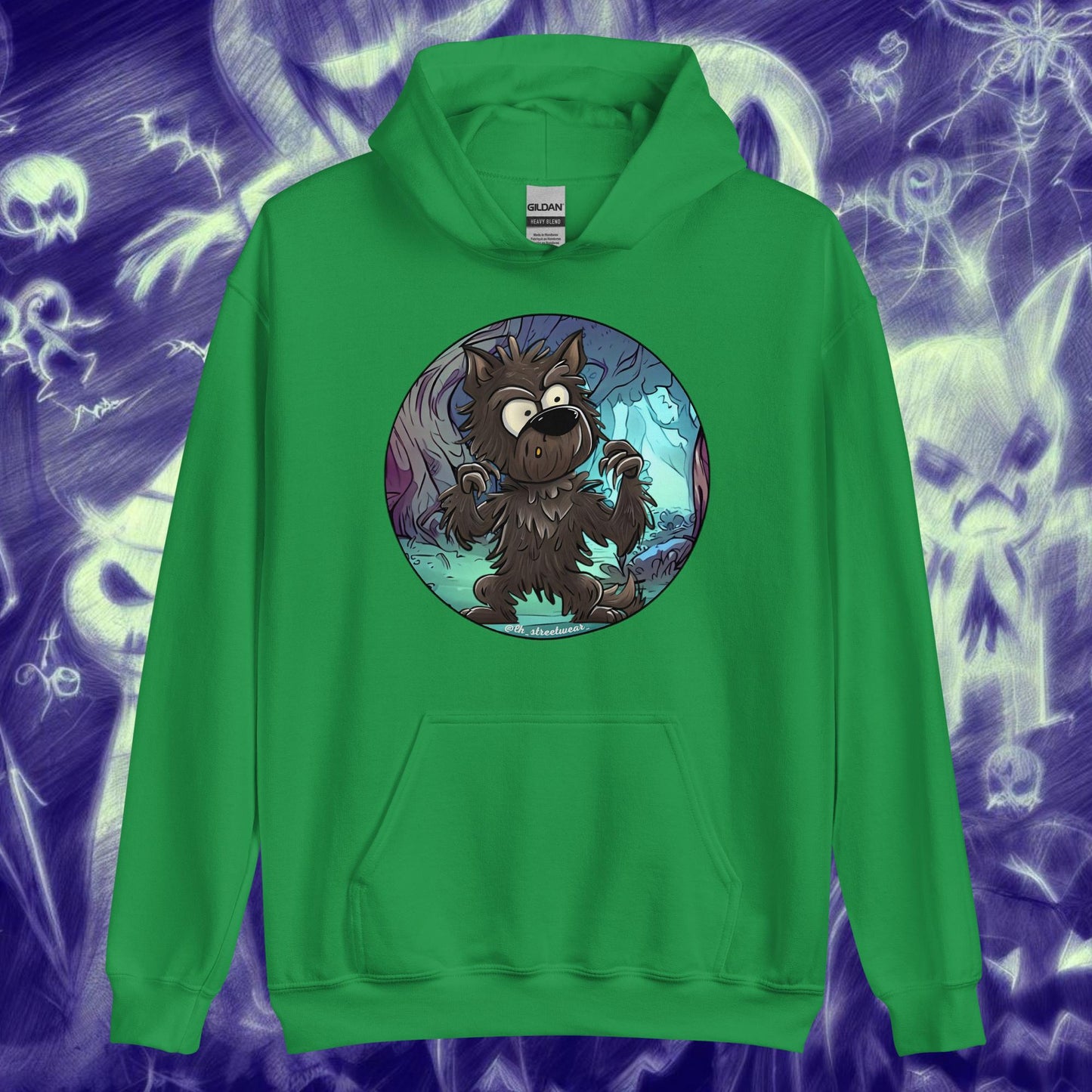 Wolf dog 🎃 Halloween - Unisex Heavy Blend Hoodie, front image