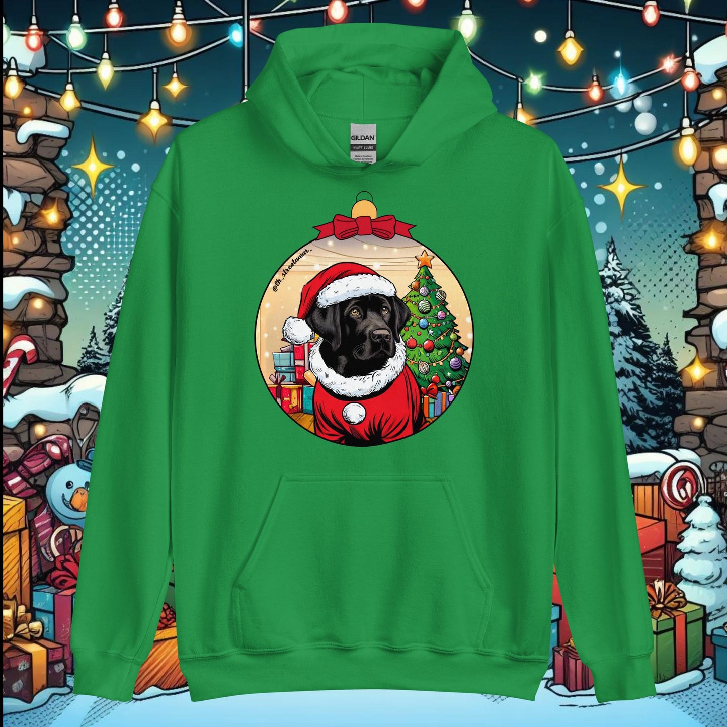 Navidad - Sudadera con capucha unisex, imagen delantera - Labrador Retriever