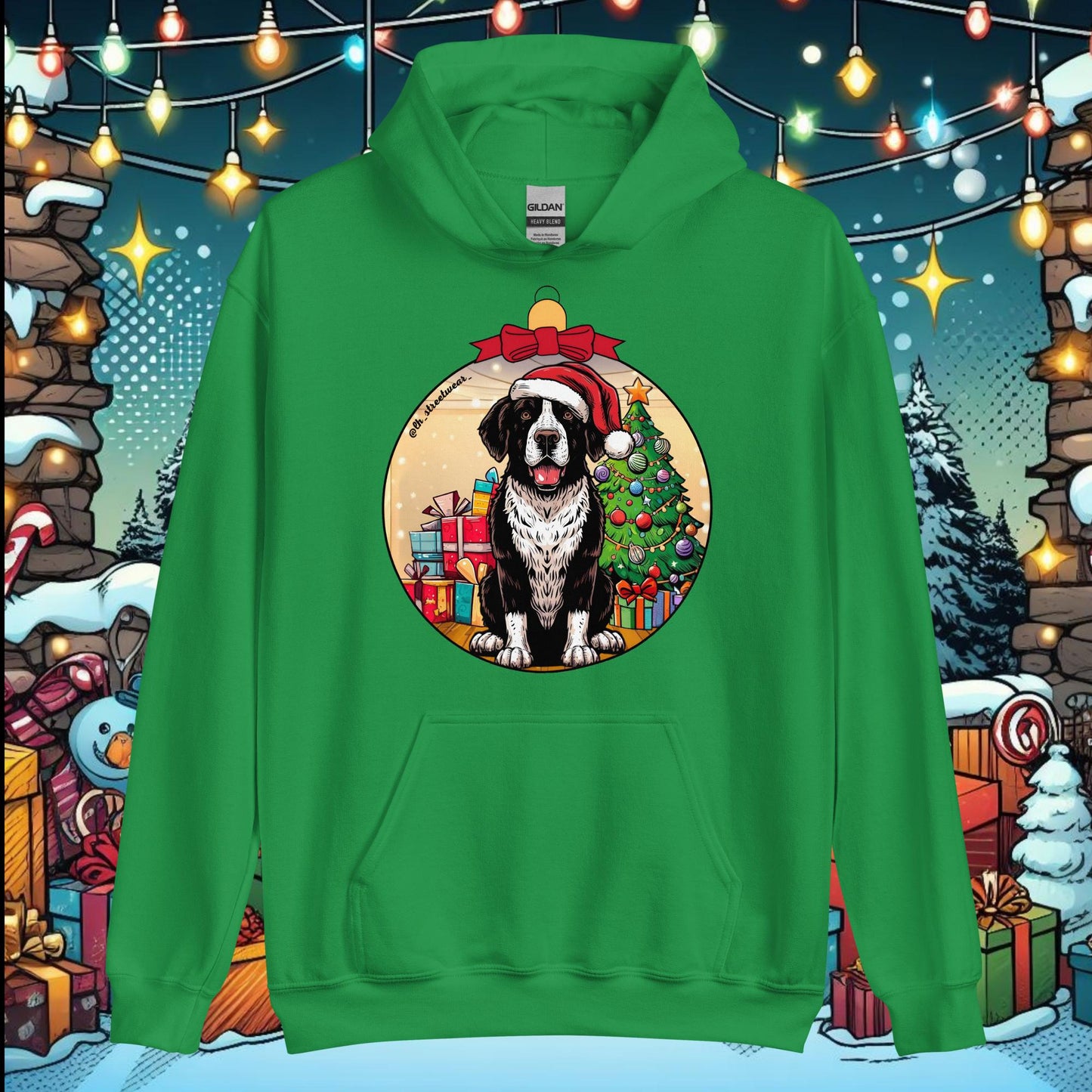 Navidad - Sudadera con capucha unisex Navidad, imagen delantera - Boyero de Berna