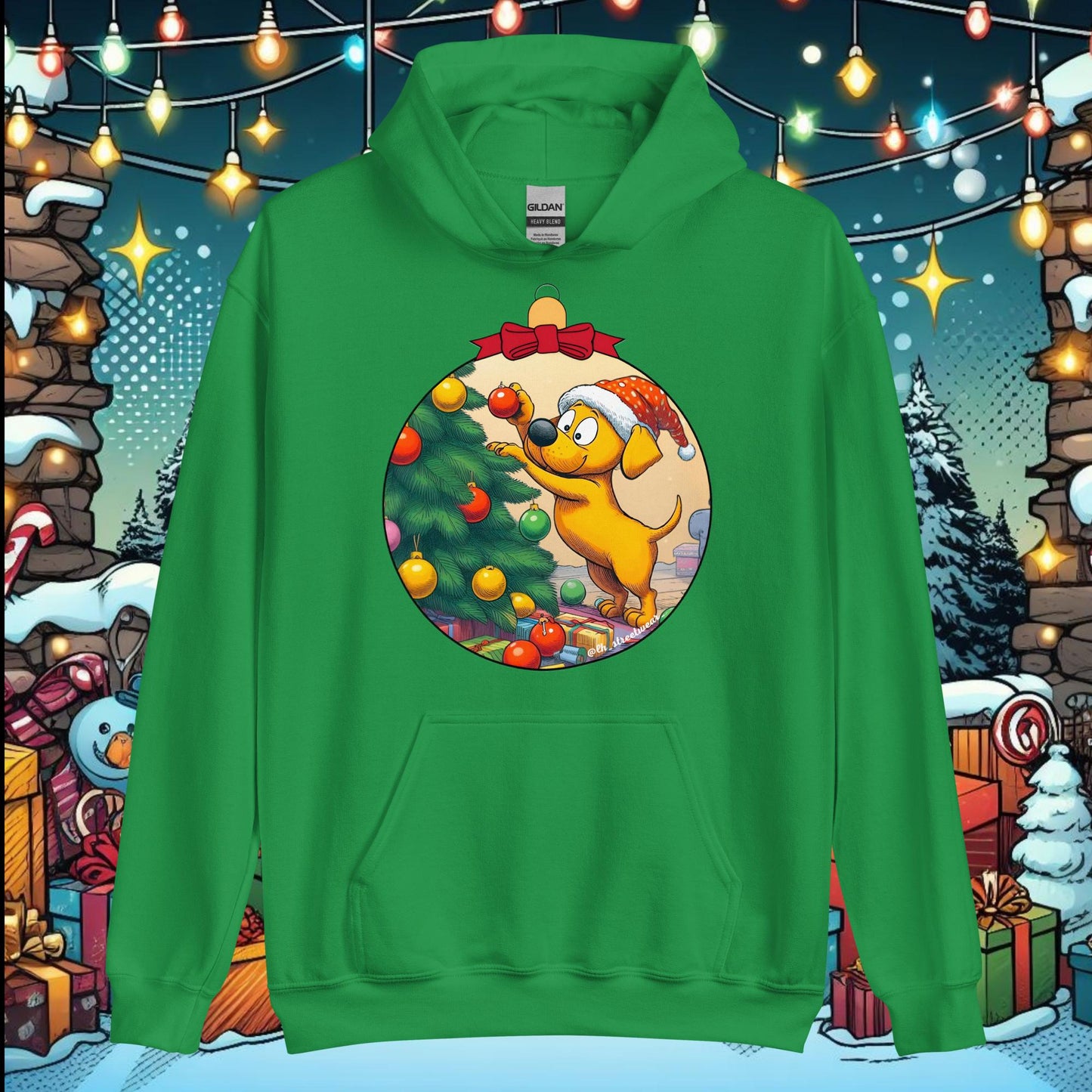 Christmas - Unisex Heavy Blend Hoodie, front image - Dog Decorator