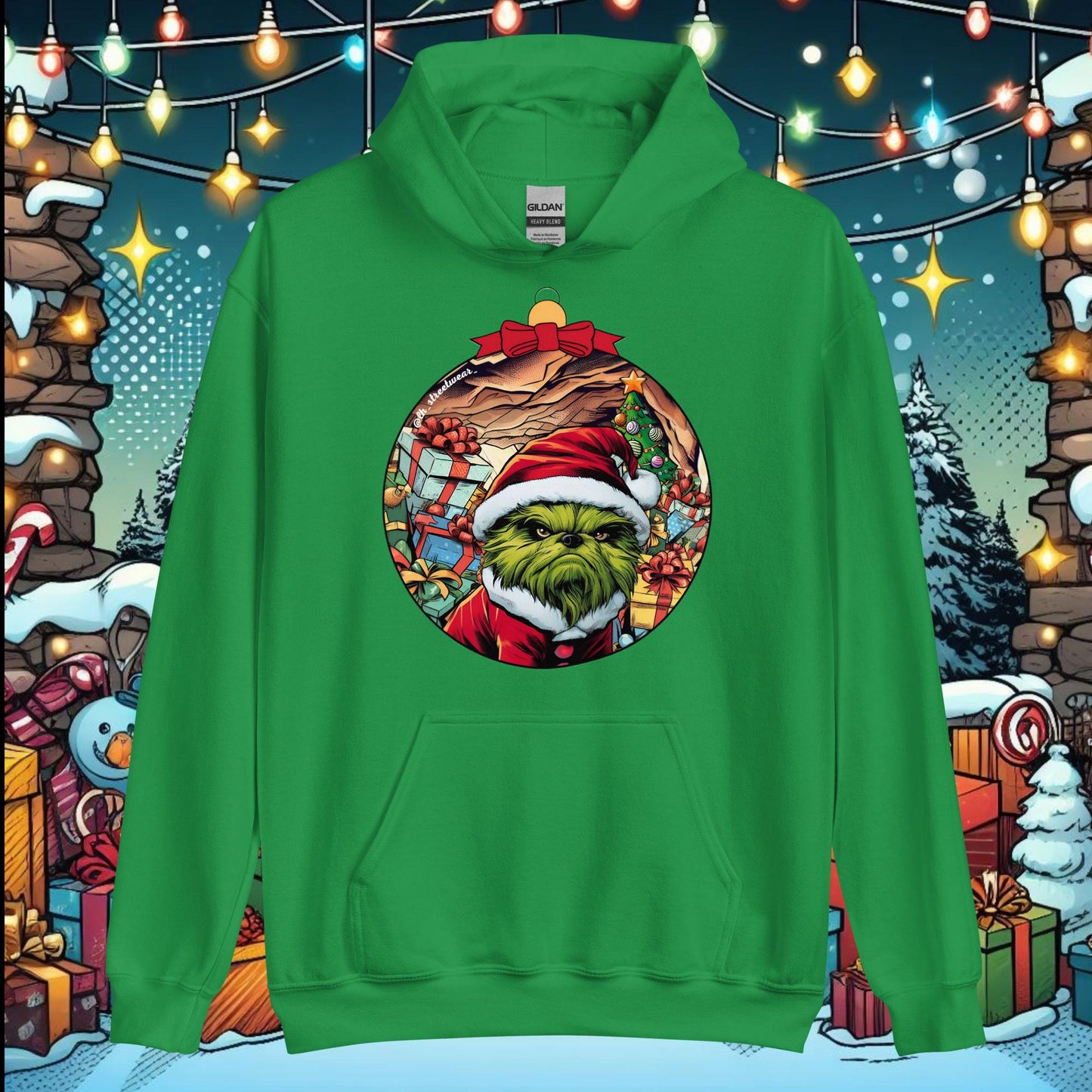 Navidad - Sudadera con capucha unisex, imagen delantera - Grinch