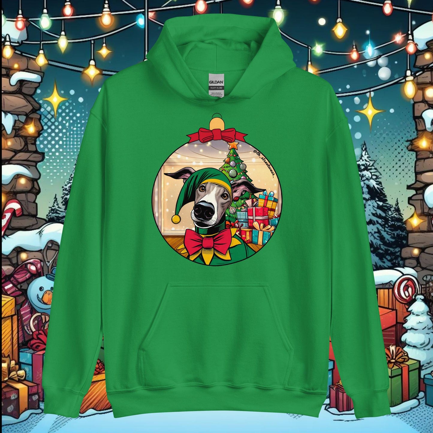 Navidad - Sudadera con capucha unisex, imagen delantera - Galgo