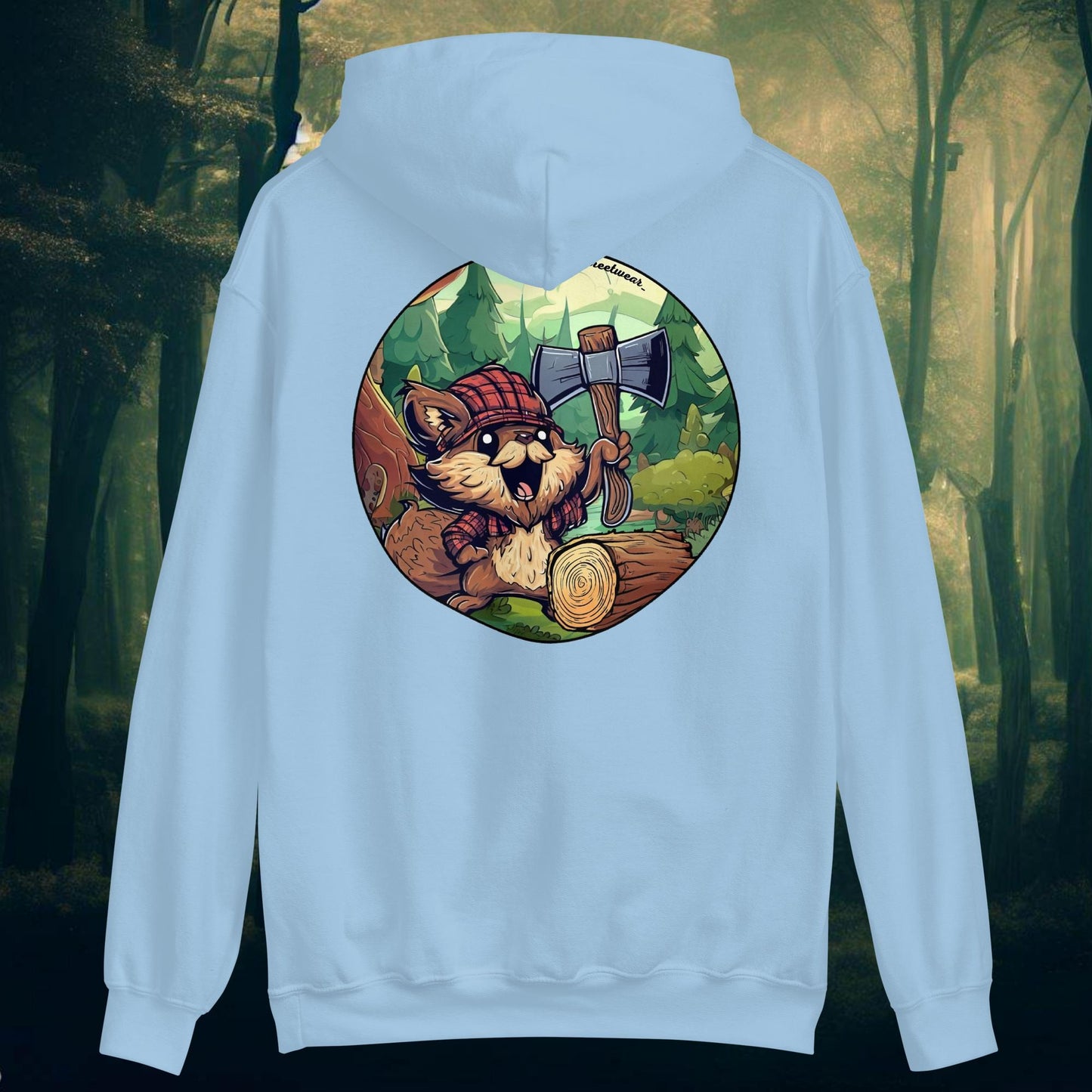 Wood Squirrel - Unisex Heavy Blend Hoodie, rear image