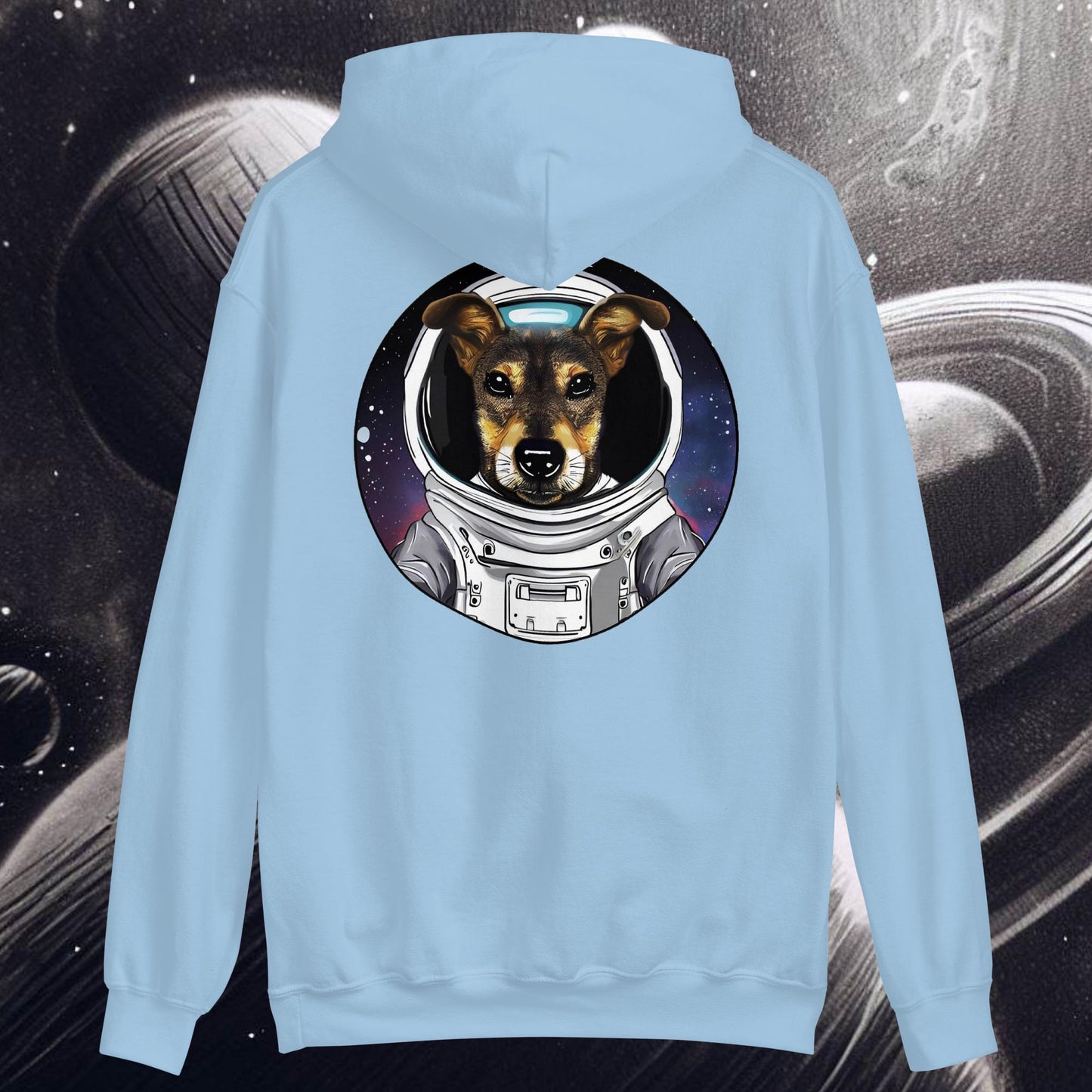 PerriAstronauta - Sudadera con capucha unisex, imagen trasera