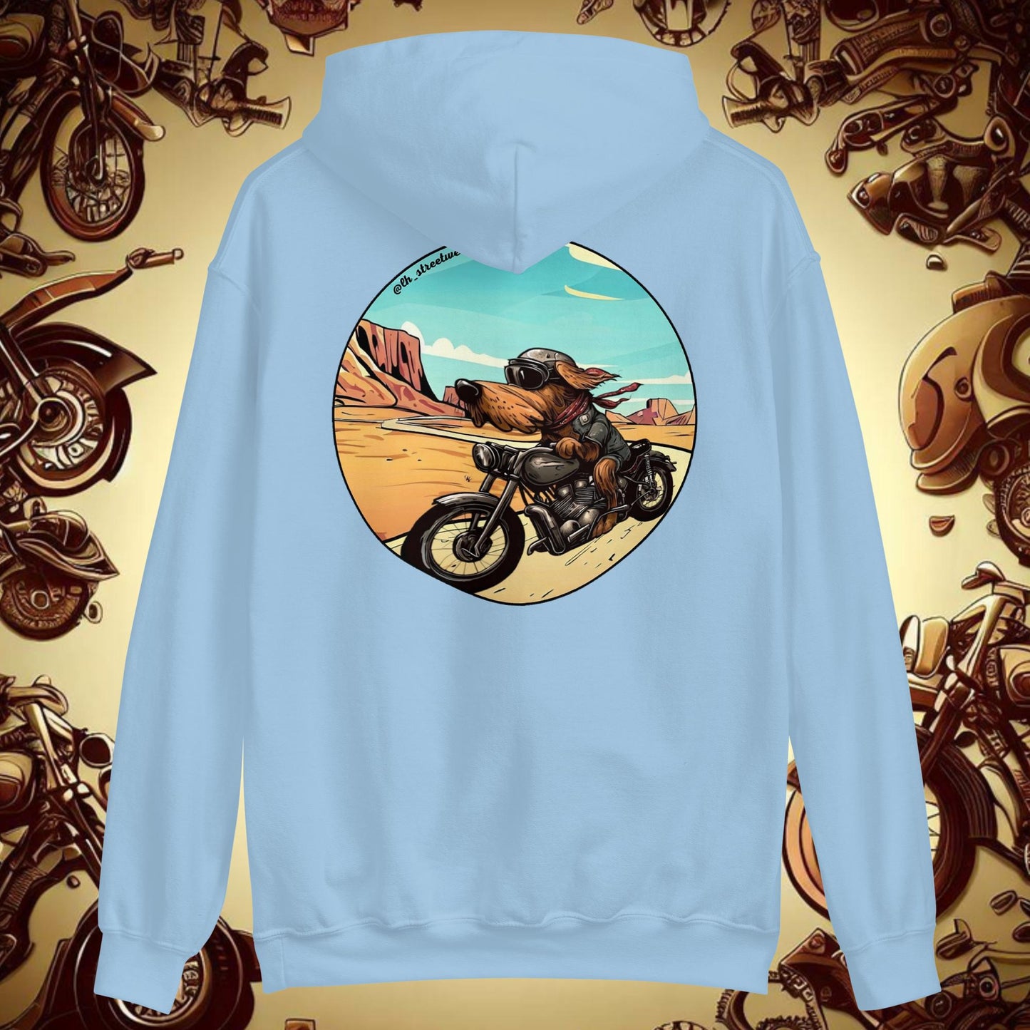 Biker Dog - Unisex Heavy Blend Hoodie, rear image