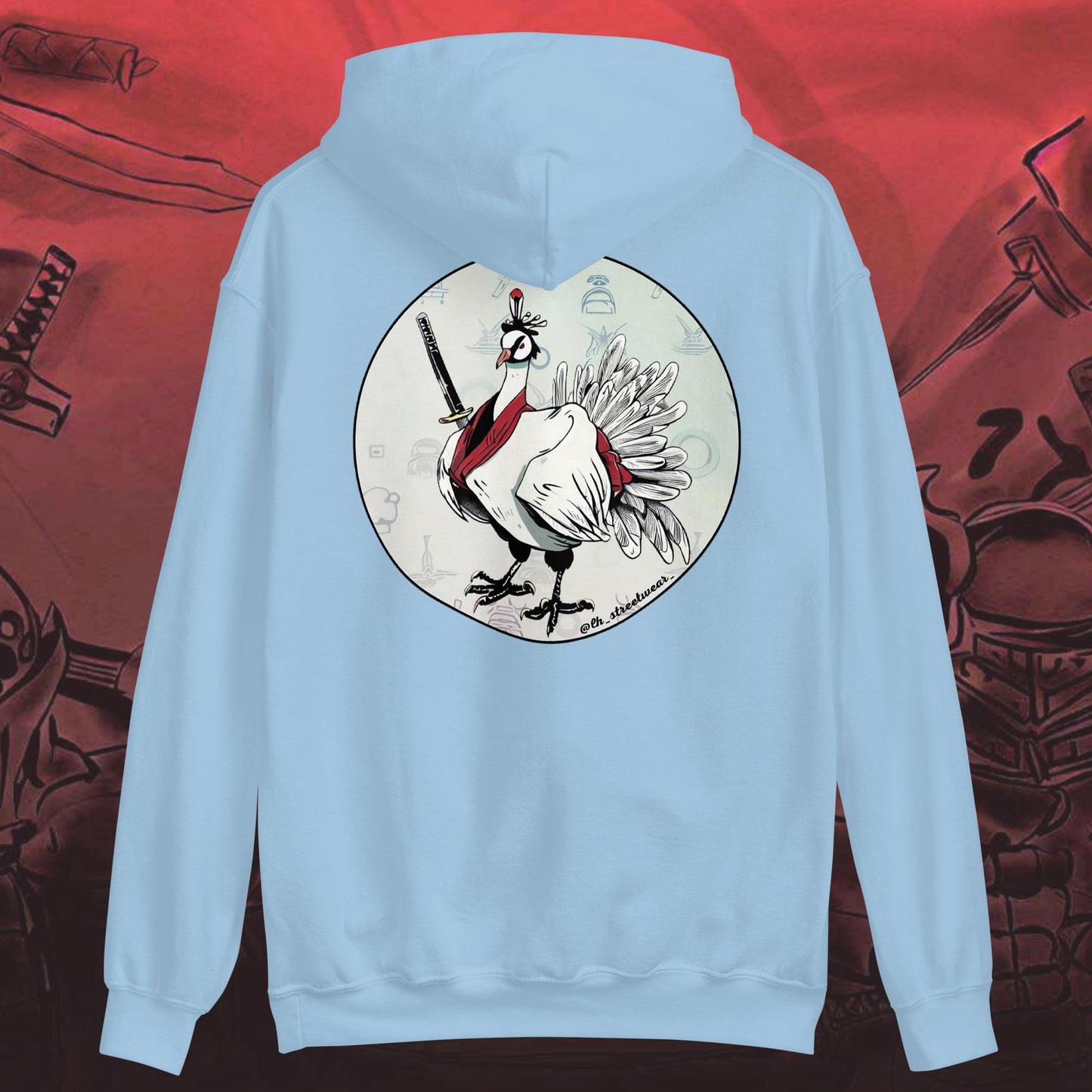 Samurai Turkey - Unisex Heavy Blend Hoodie, rear image