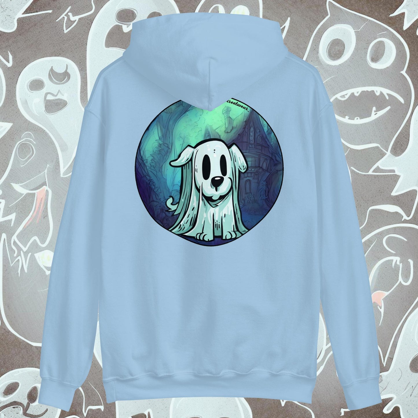 PerriFantasma 🎃 Halloween - Sudadera con capucha unisex, imagen trasera