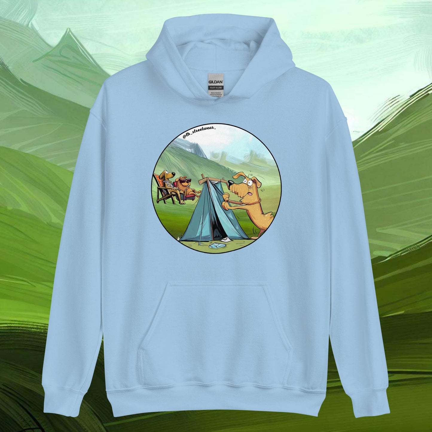 Camping Dog - Unisex Heavy Blend Hoodie, front image