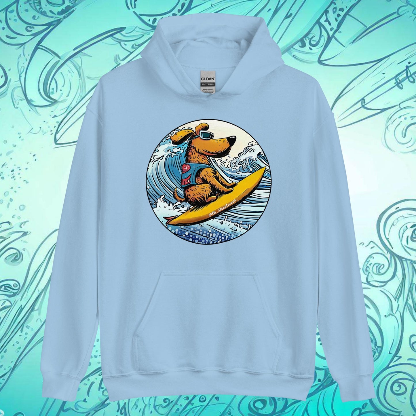 Surfer Dog - Unisex Heavy Blend Hoodie, front image