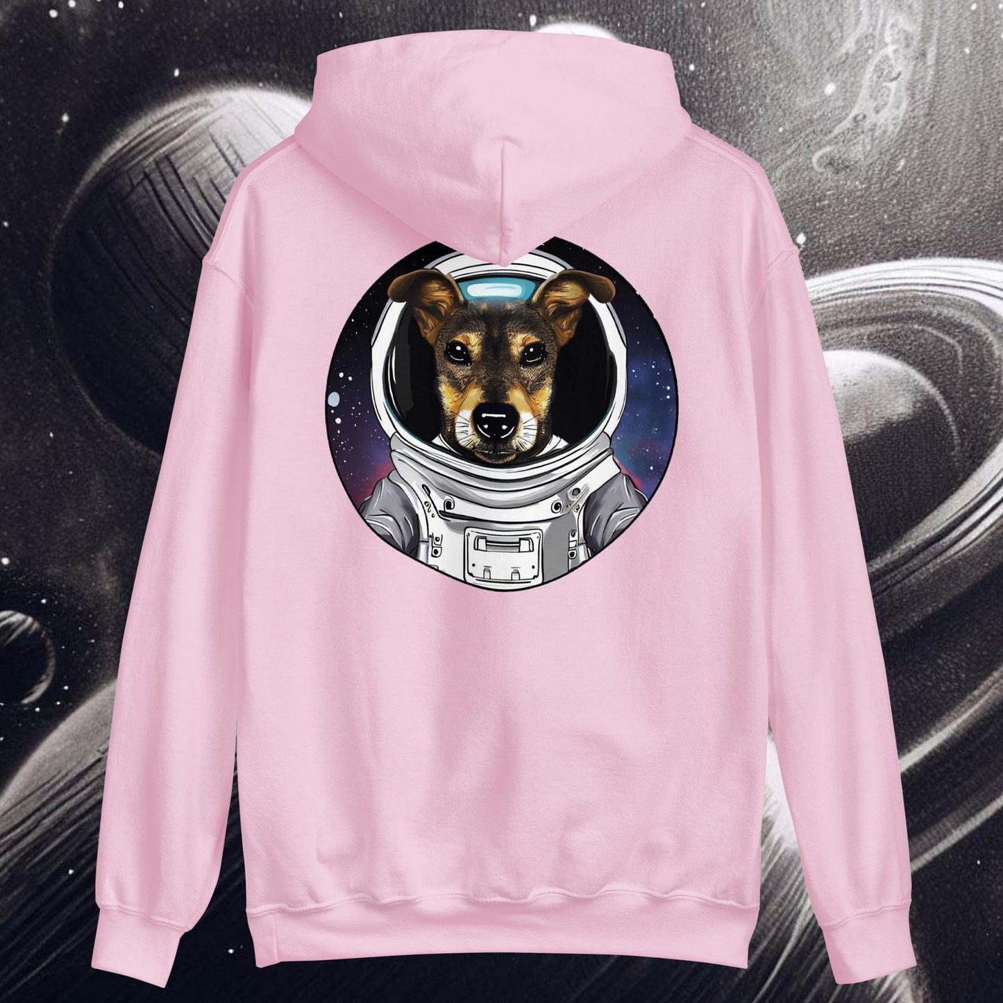 PerriAstronauta - Sudadera con capucha unisex, imagen trasera