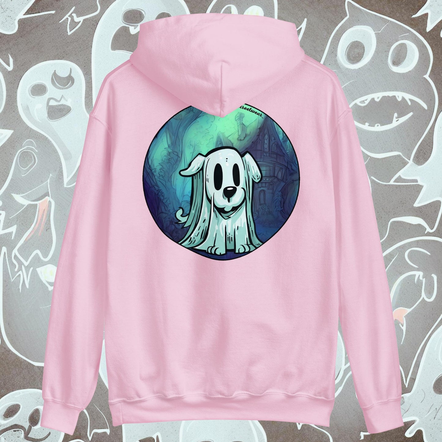 PerriFantasma 🎃 Halloween - Sudadera con capucha unisex, imagen trasera