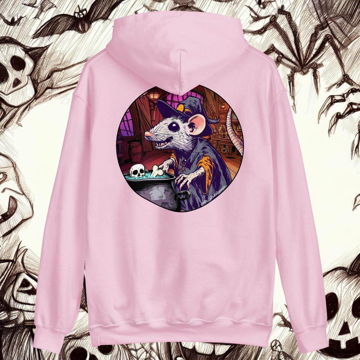 RataBruja 🎃 Halloween - Sudadera con capucha unisex, imagen trasera