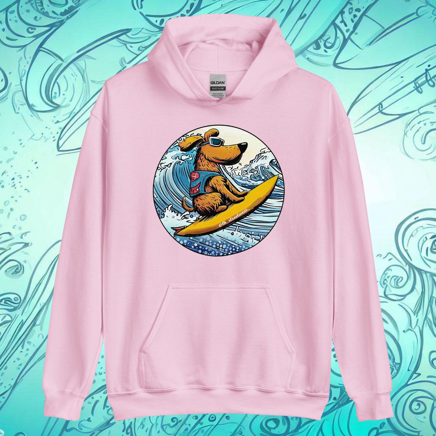 Surfer Dog - Unisex Heavy Blend Hoodie, front image