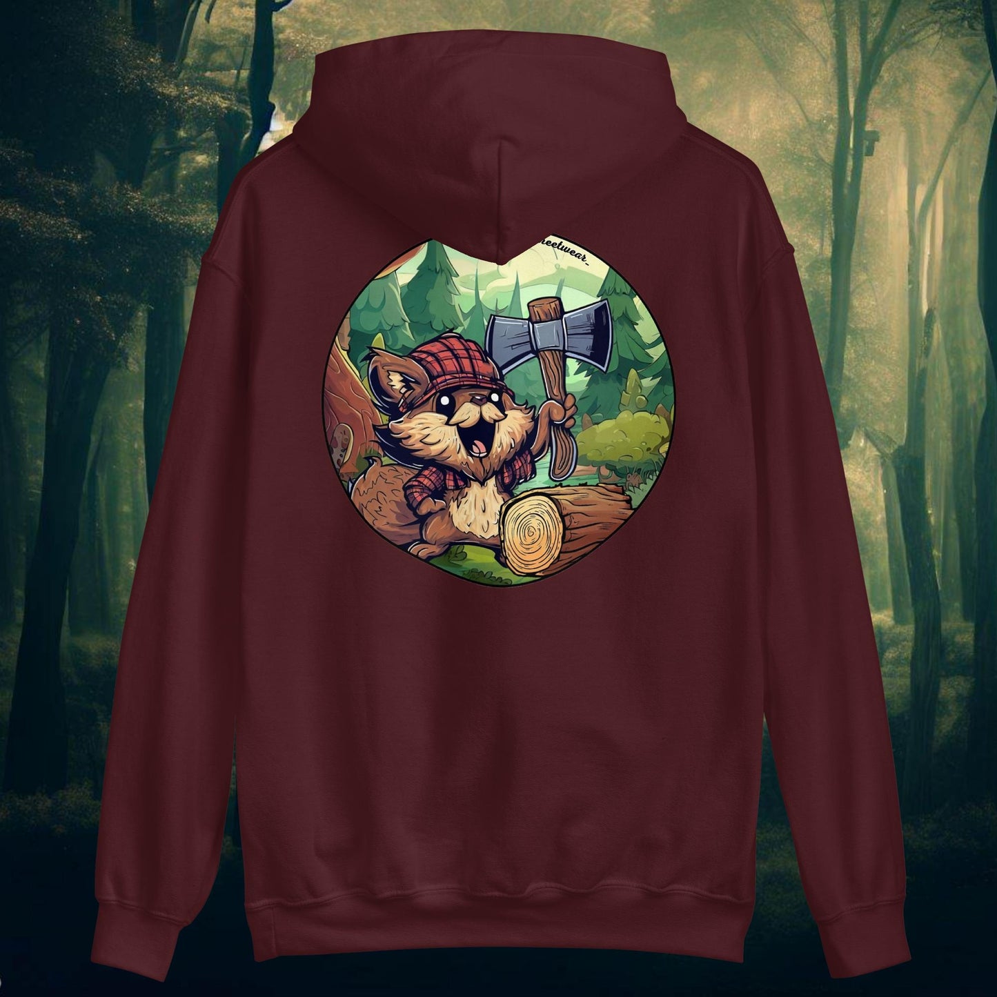 Wood Squirrel - Unisex Heavy Blend Hoodie, rear image