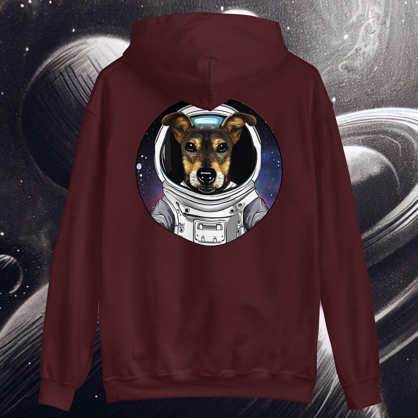 PerriAstronauta - Sudadera con capucha unisex, imagen trasera