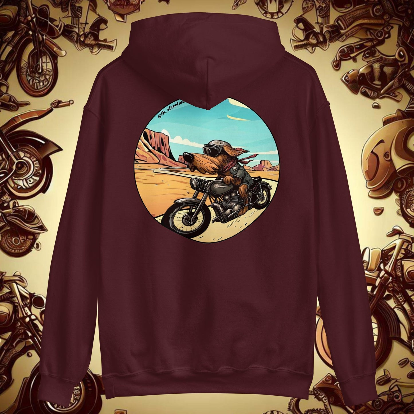 Biker Dog - Unisex Heavy Blend Hoodie, rear image